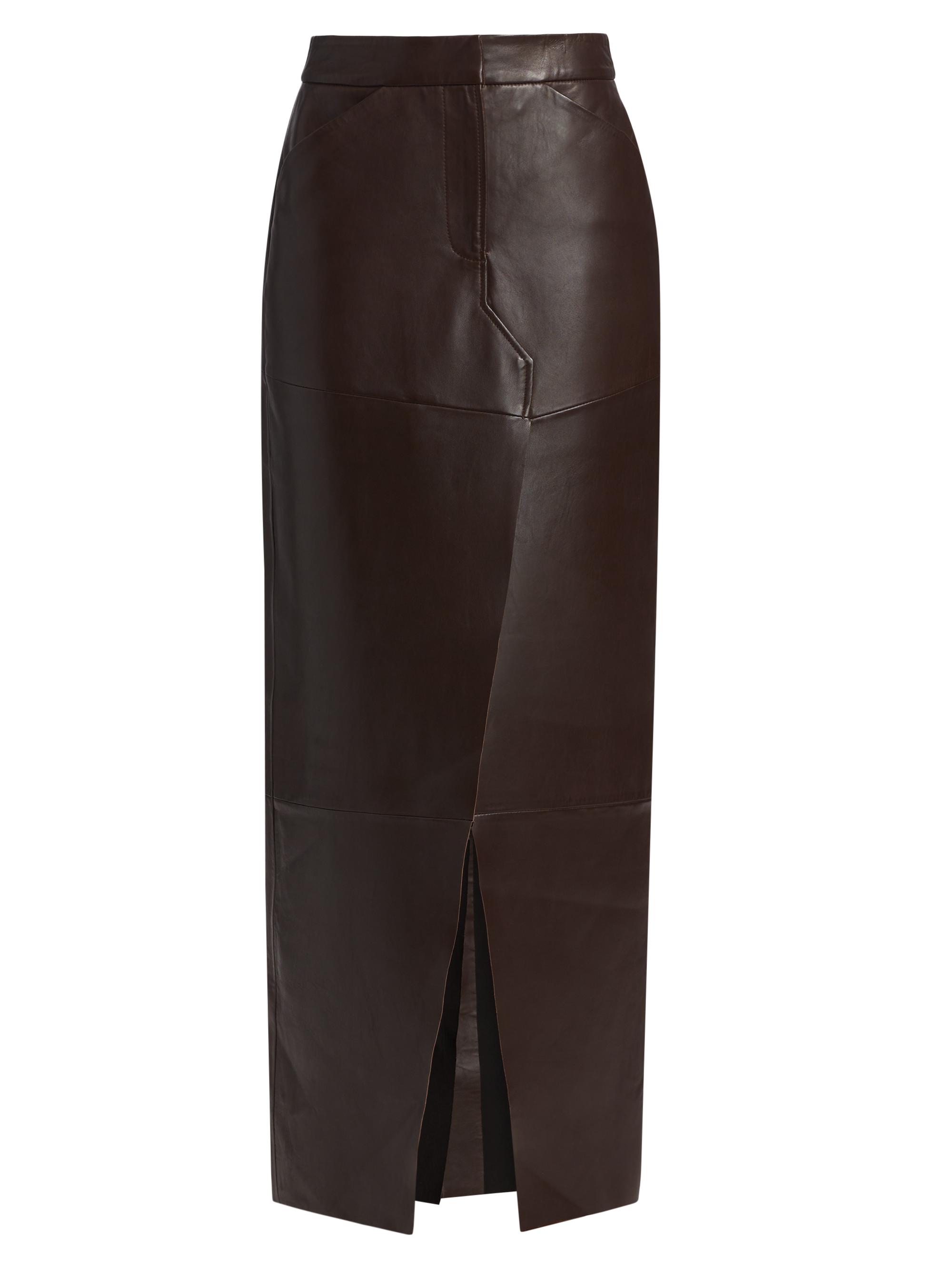Lamarque Women's Mariette Leather Maxi Skirt - Dark Brown