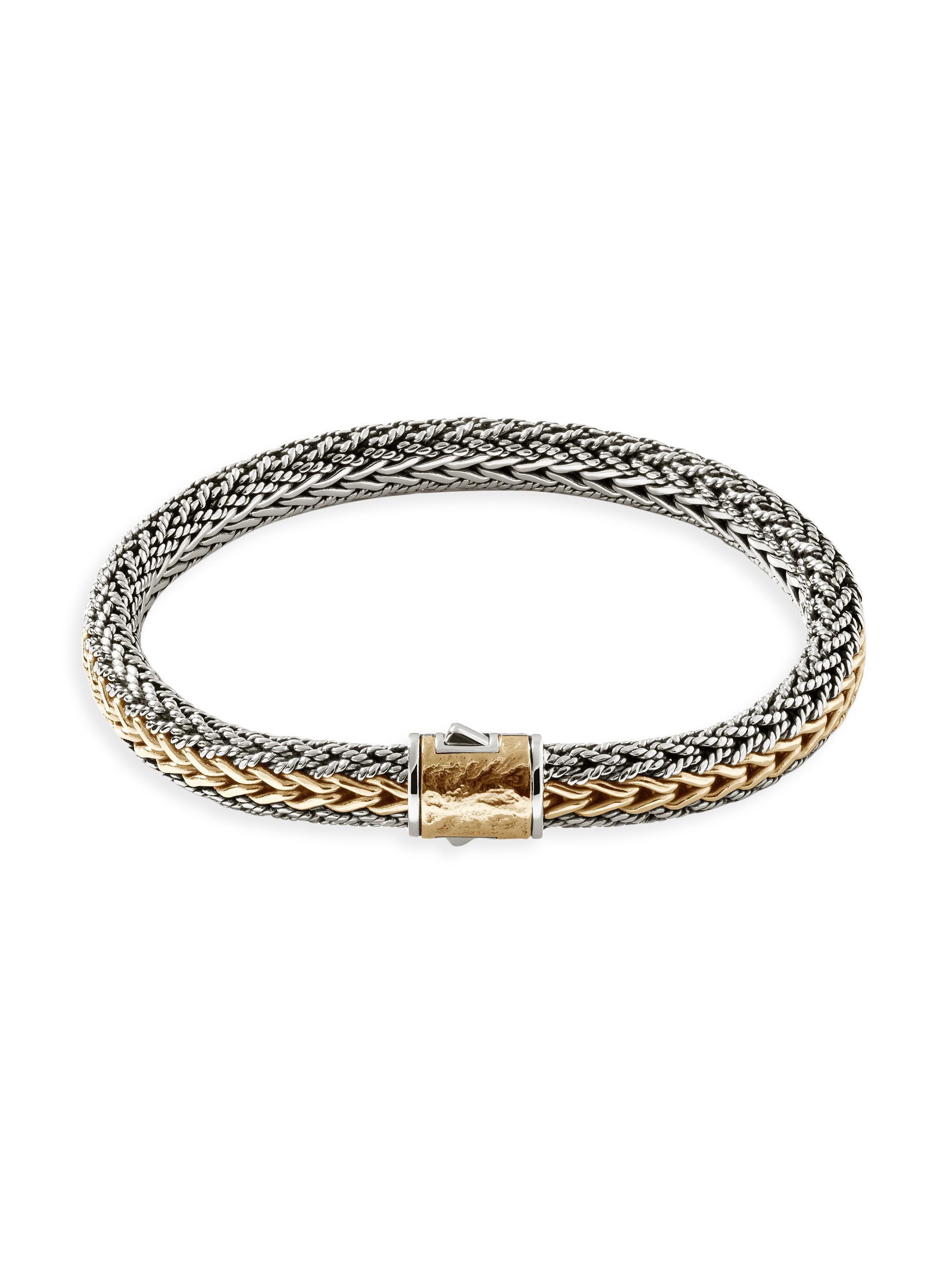 John Hardy Men's Two-Tone Reversible Chain Bracelet - Silver Gold