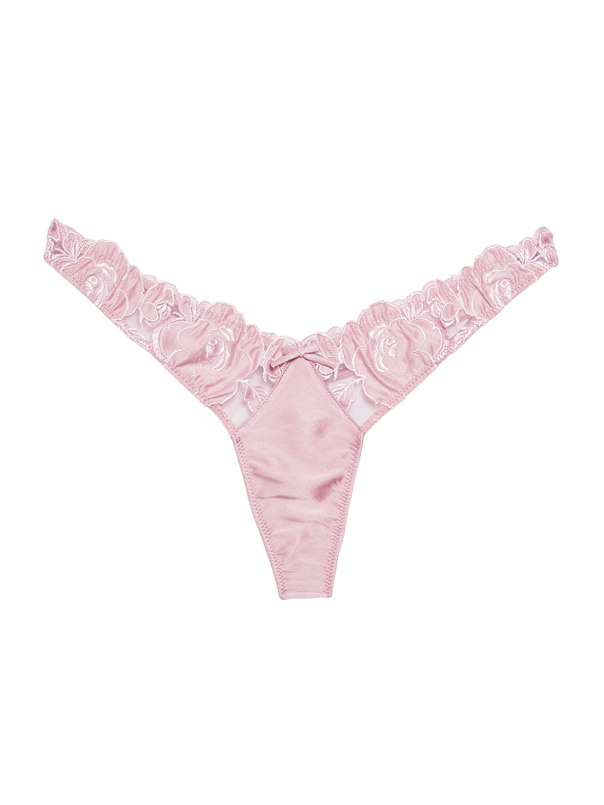 Fleur du Mal Women's Rosette Lace Strappy Thong - Rose Pink