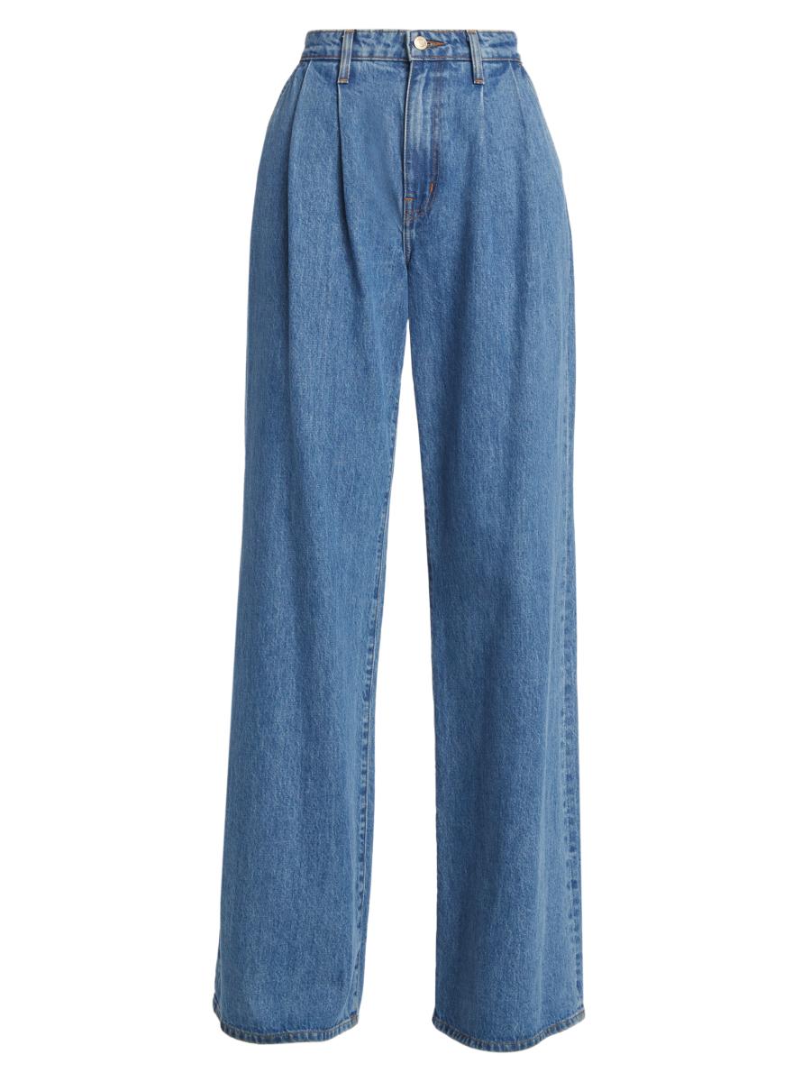Derek Lam 10 Crosby Pleated High-Rise Denim Trousers | Saks Fifth
