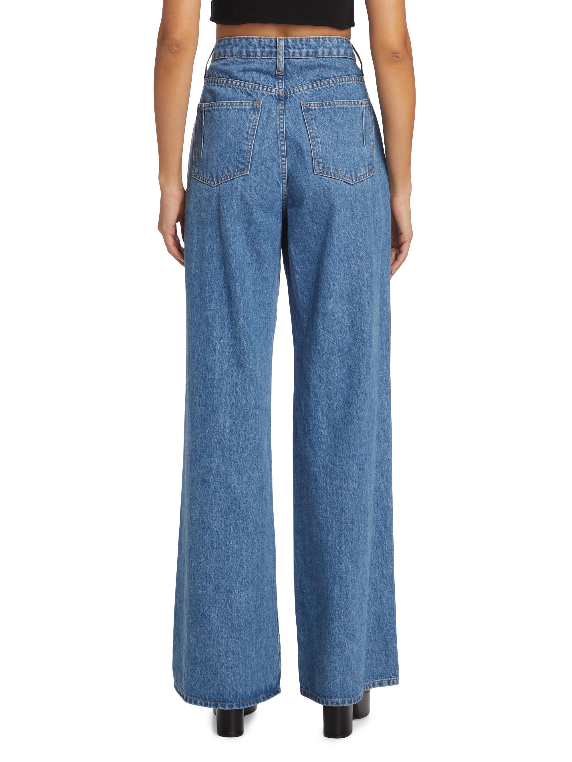 Derek Lam 10 Crosby Pleated High-Rise Denim Trousers | Saks Fifth