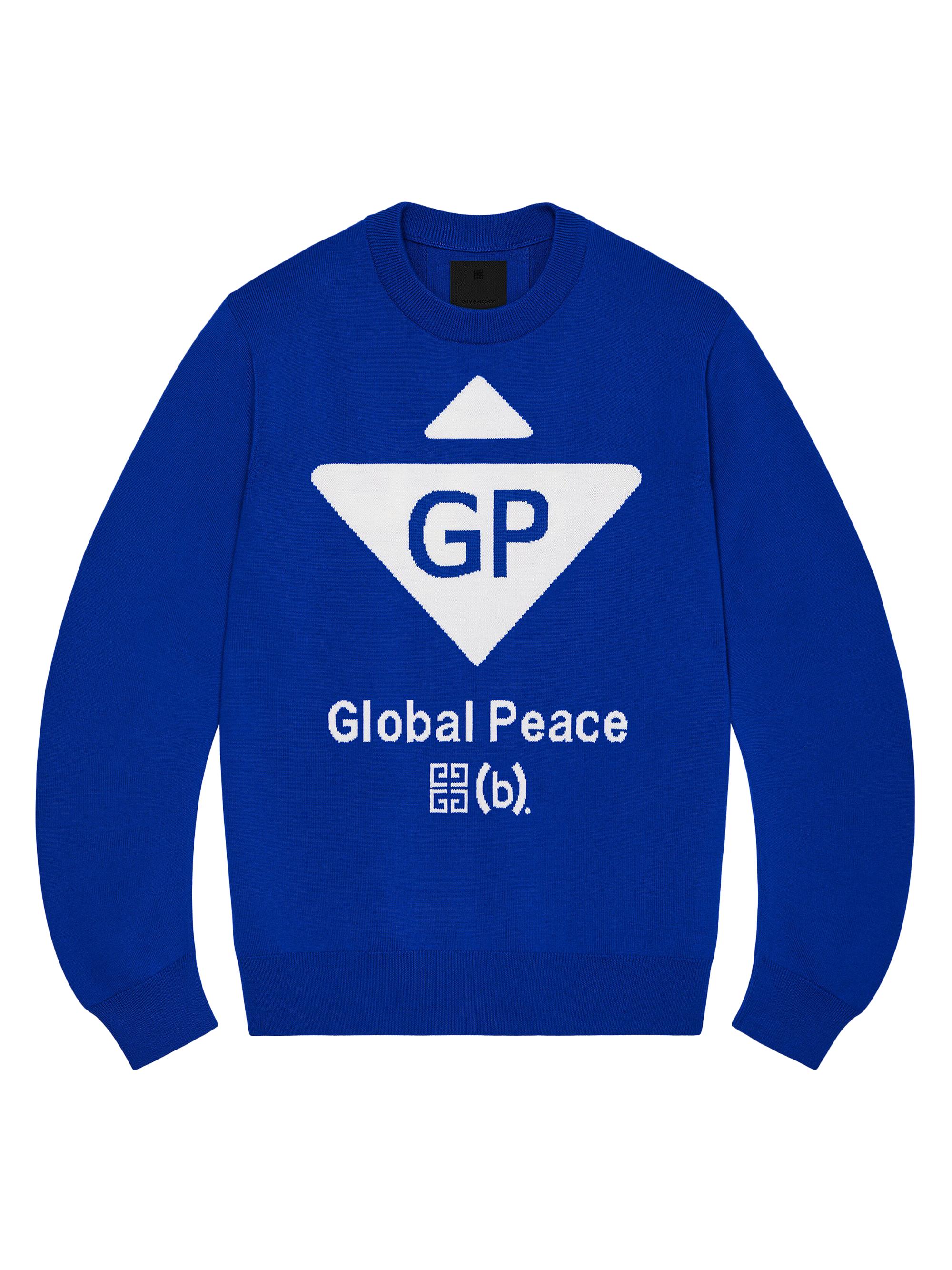 Givenchy Men's Jacquard Sweater in Wool - Blue White