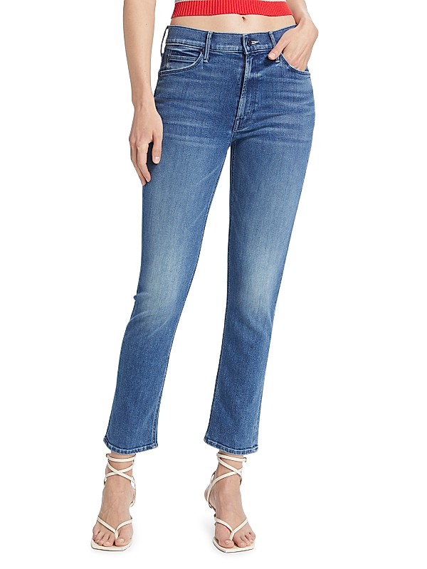 Shop Mother The Dazzler Mid-Rise Straight-Leg Ankle Jeans Shop Mother The Dazzler Mid-Rise Straight-Leg Ankle Jeans