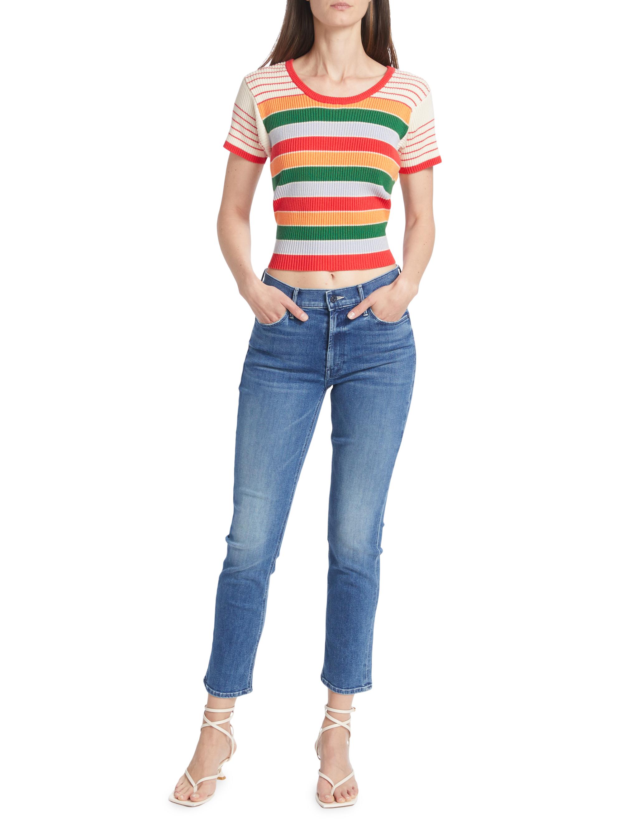 Mother The Dazzler Mid-Rise Straight-Leg Ankle Jeans | Saks Fifth