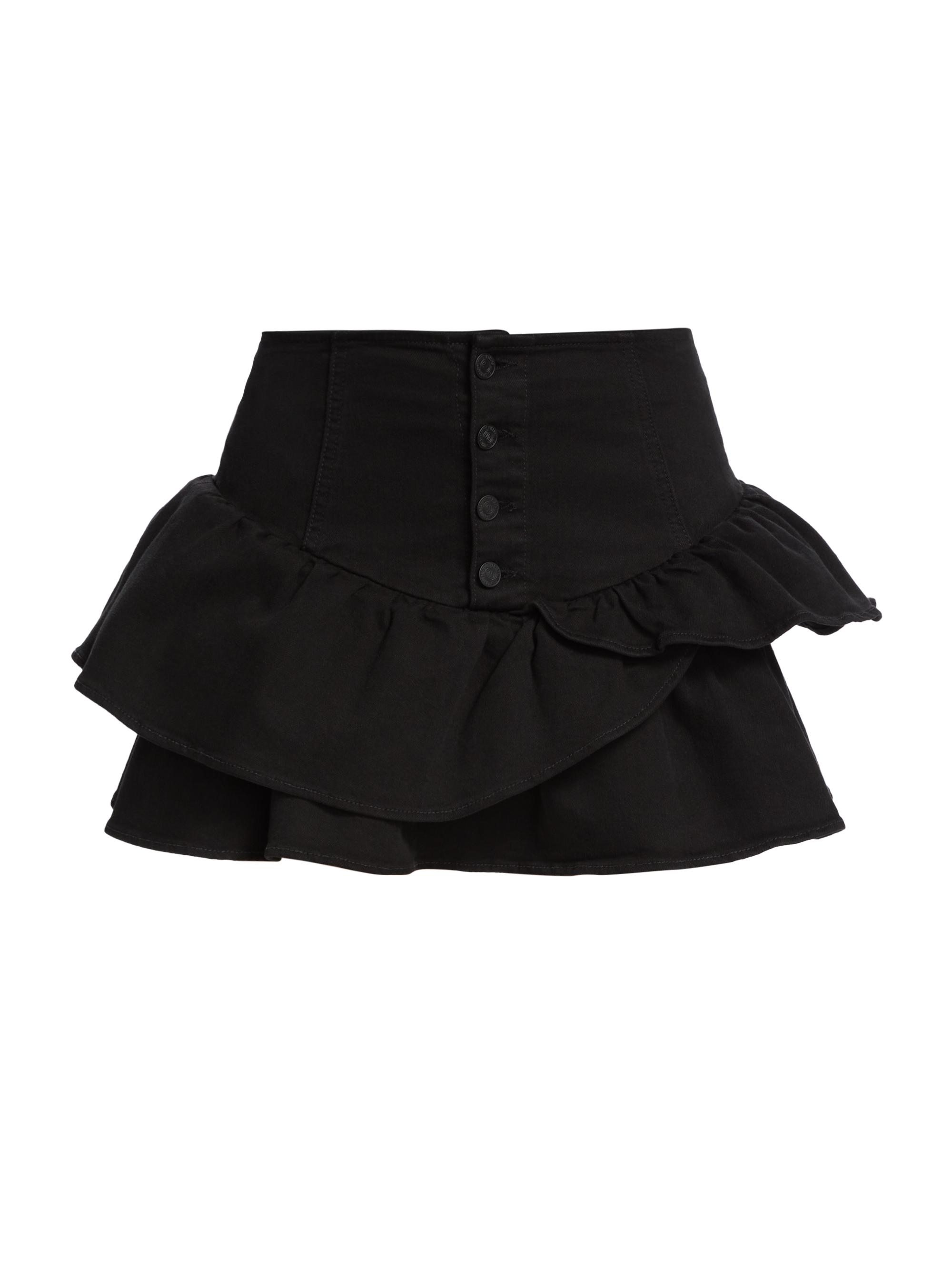 Mother Women's The Pixie Minx Ruffled Miniskirt - Pitch