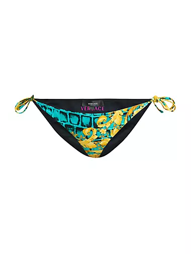 Versace Swim Bikini Monogram Sponge + Patch in Purple