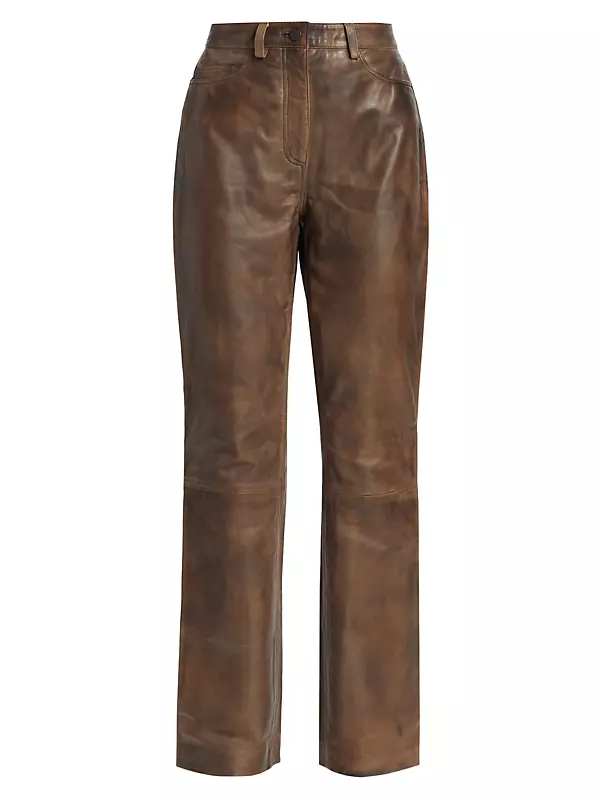 High-Rise Leather Pants