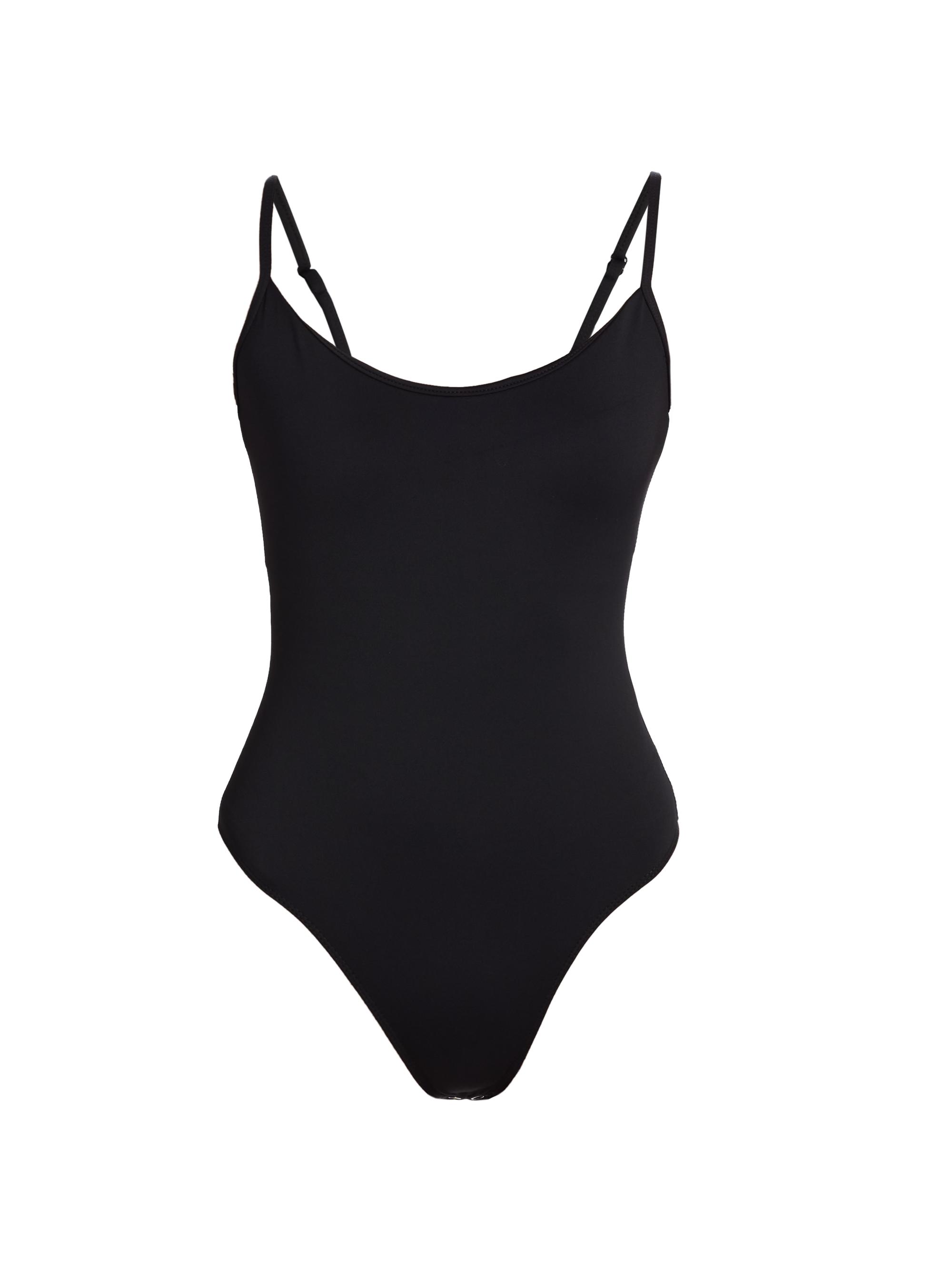 Good American Women's Scuba Scoopneck Jersey Bodysuit - Black