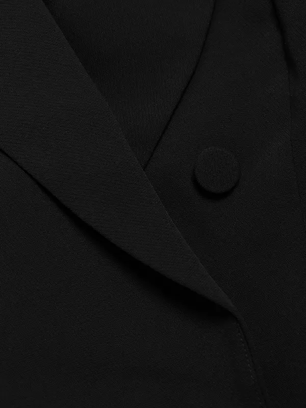 Luxe Wool Single Button Blazer - Black