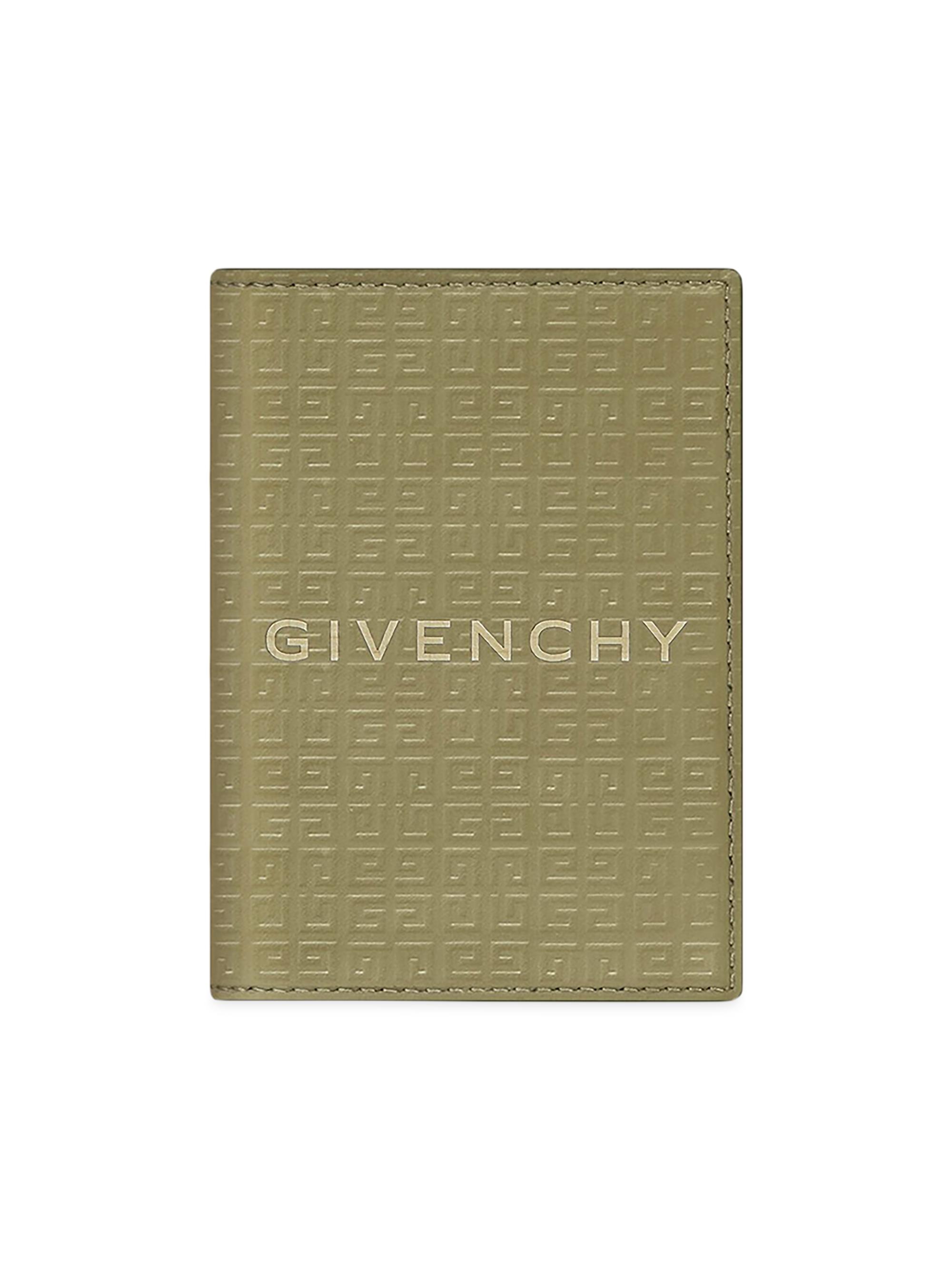 Givenchy Men's Plage Card Holder in Micro 4G Leather - Khaki