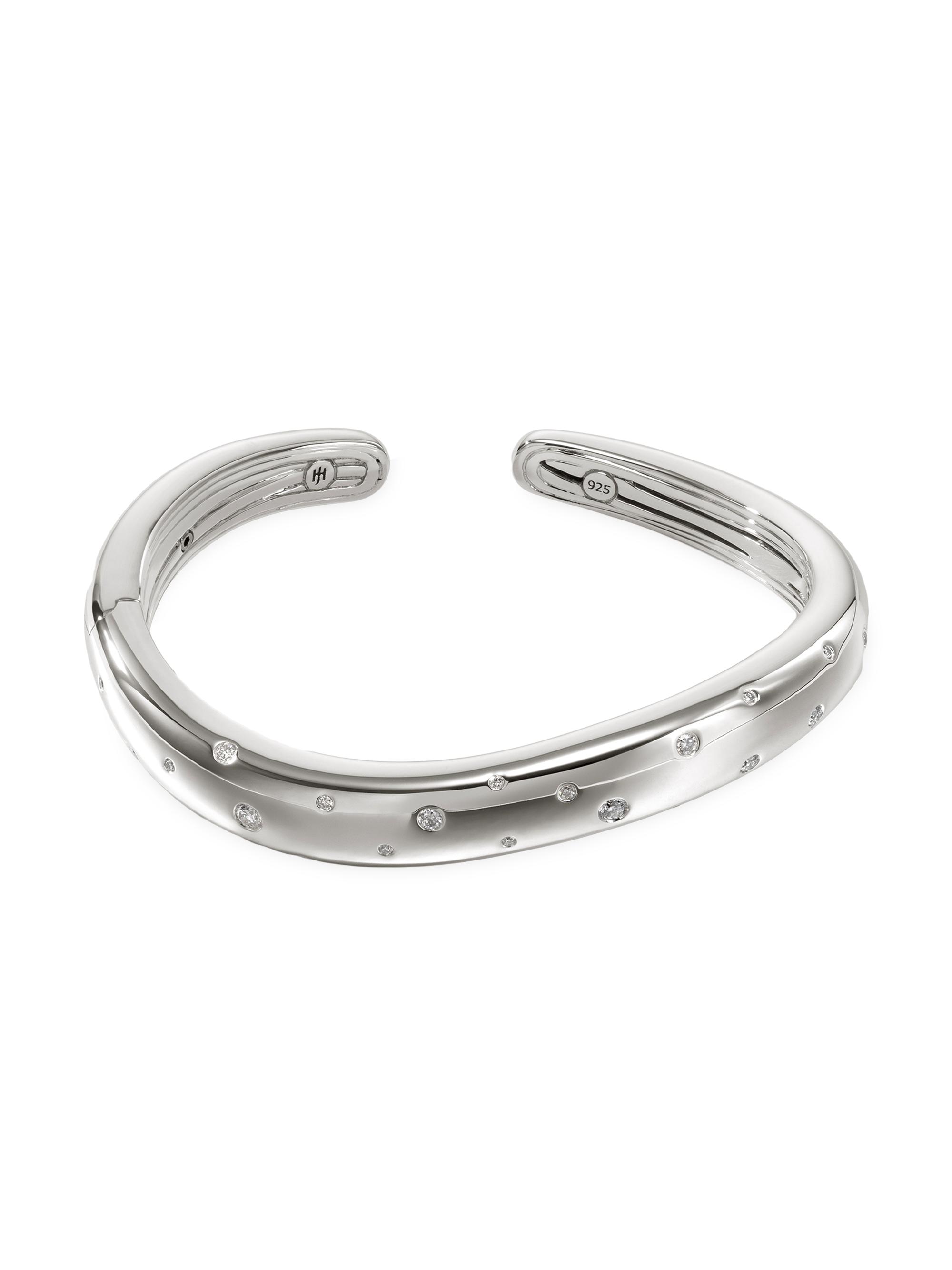 John Hardy Women's Surf Sterling Silver & 0.55 TCW Diamond Cuff - Silver