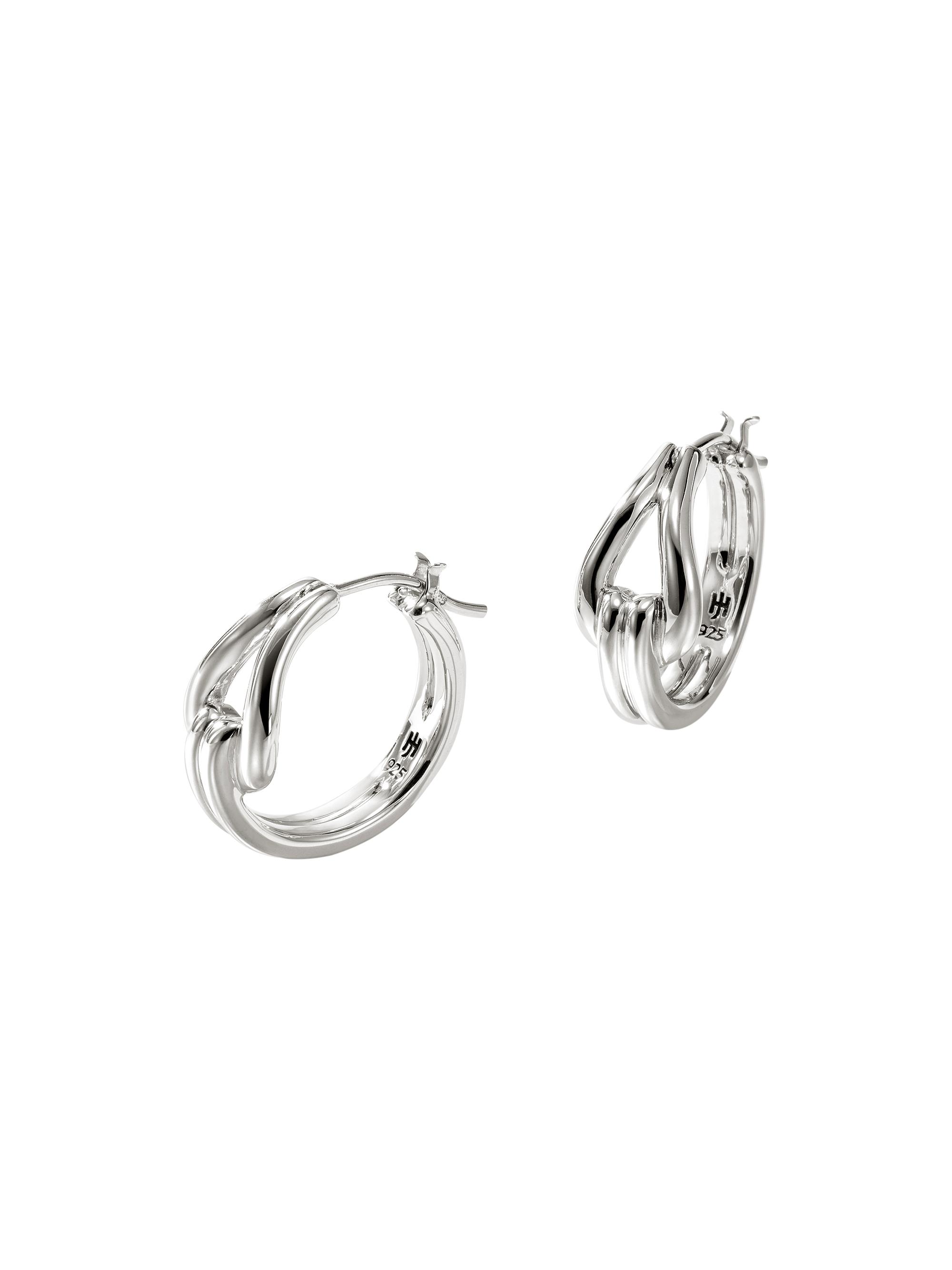 John Hardy Women's Surf Surf  Sterling Silver Hoop Earrings - Silver