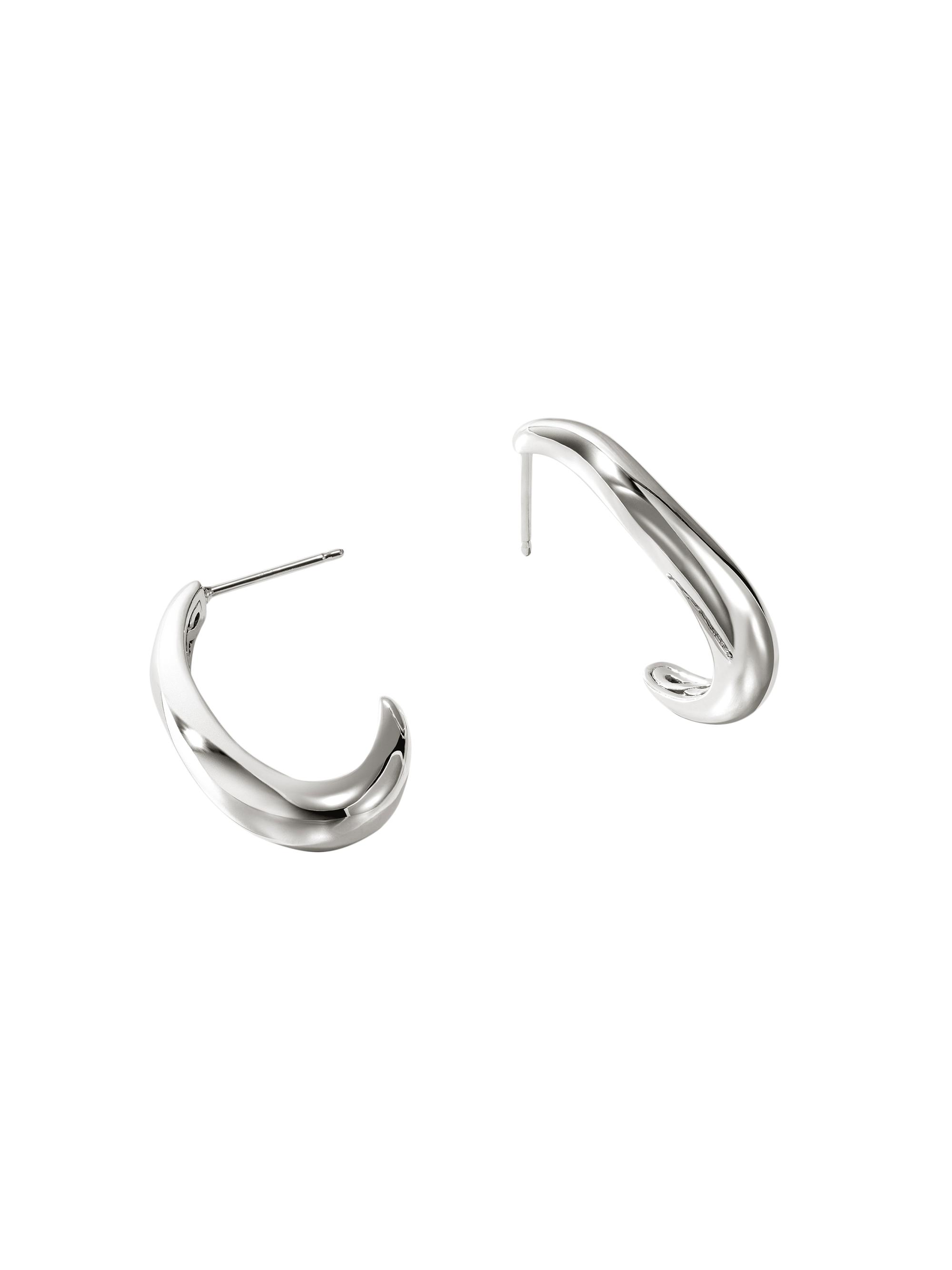 John Hardy Women's Surf Sterling Silver  Wavy Hoop Earrings - Silver