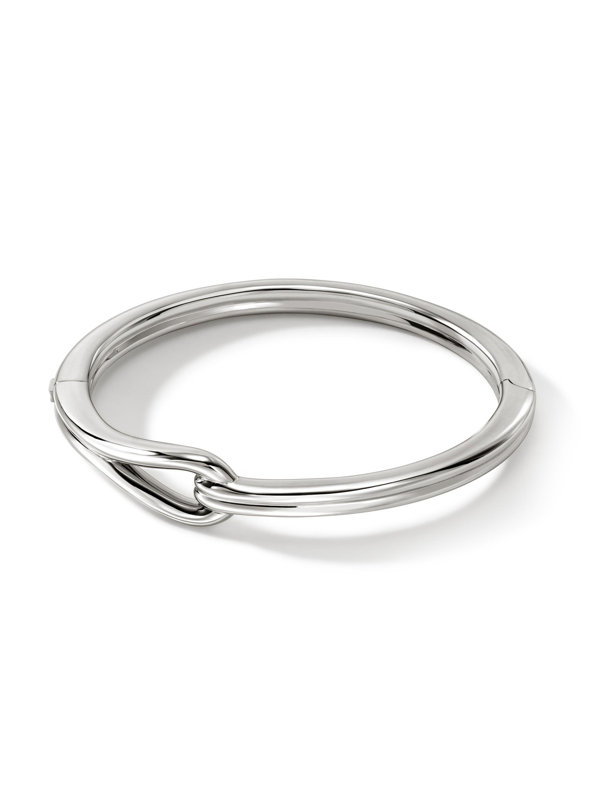 John Hardy Women's Surf Sterling Silver Small Hinged Bangle Bracelet - Silver