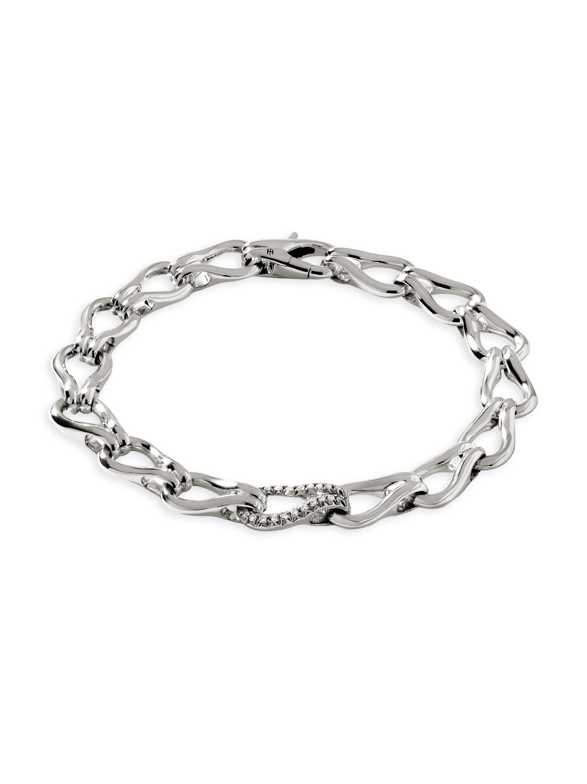 John Hardy Women's Surf Sterling Silver & Diamond Link Bracelet - Silver