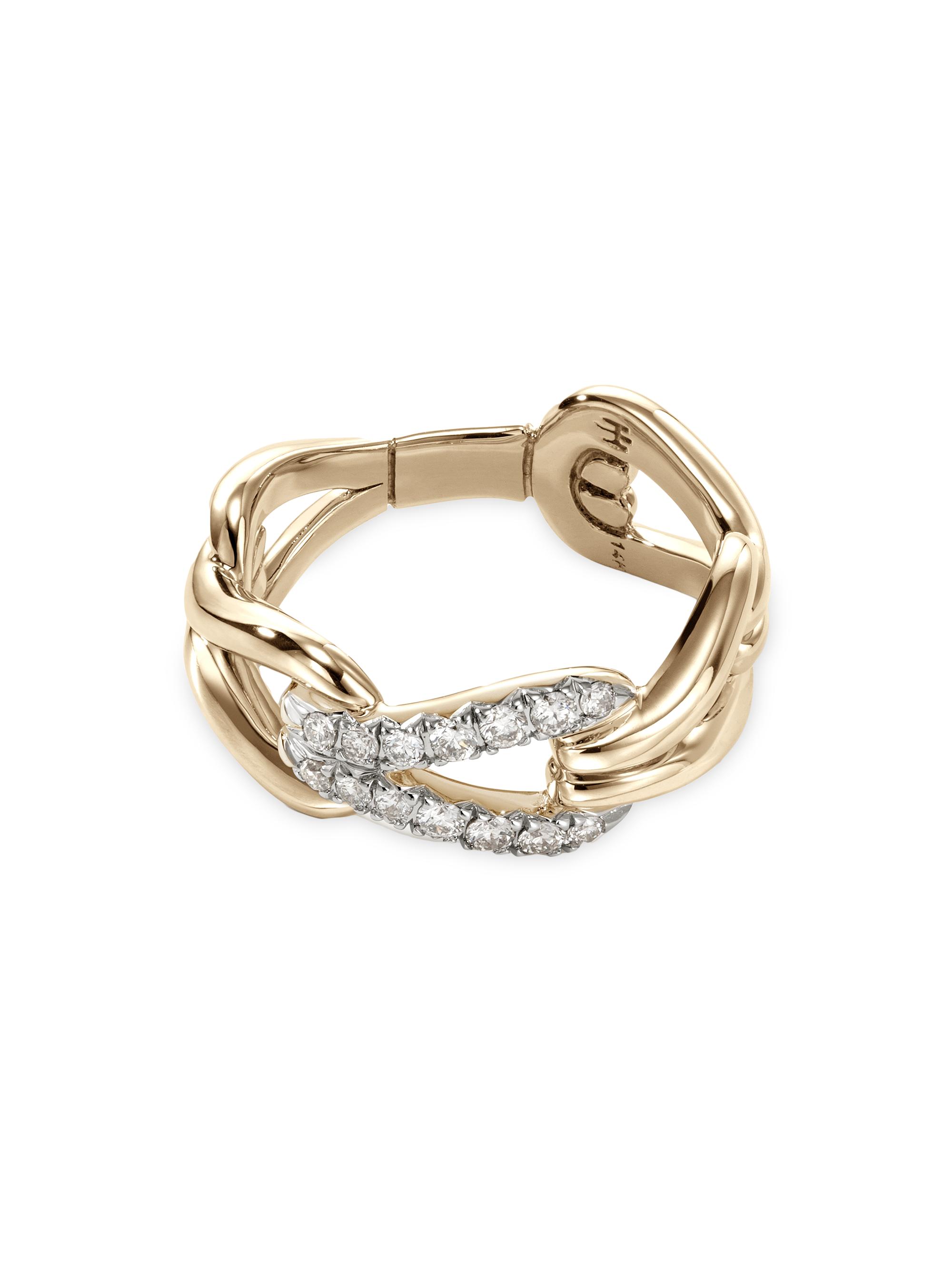 John Hardy Women's Surf 18K Yellow Gold & 0.2 TCW Diamond Band - Gold