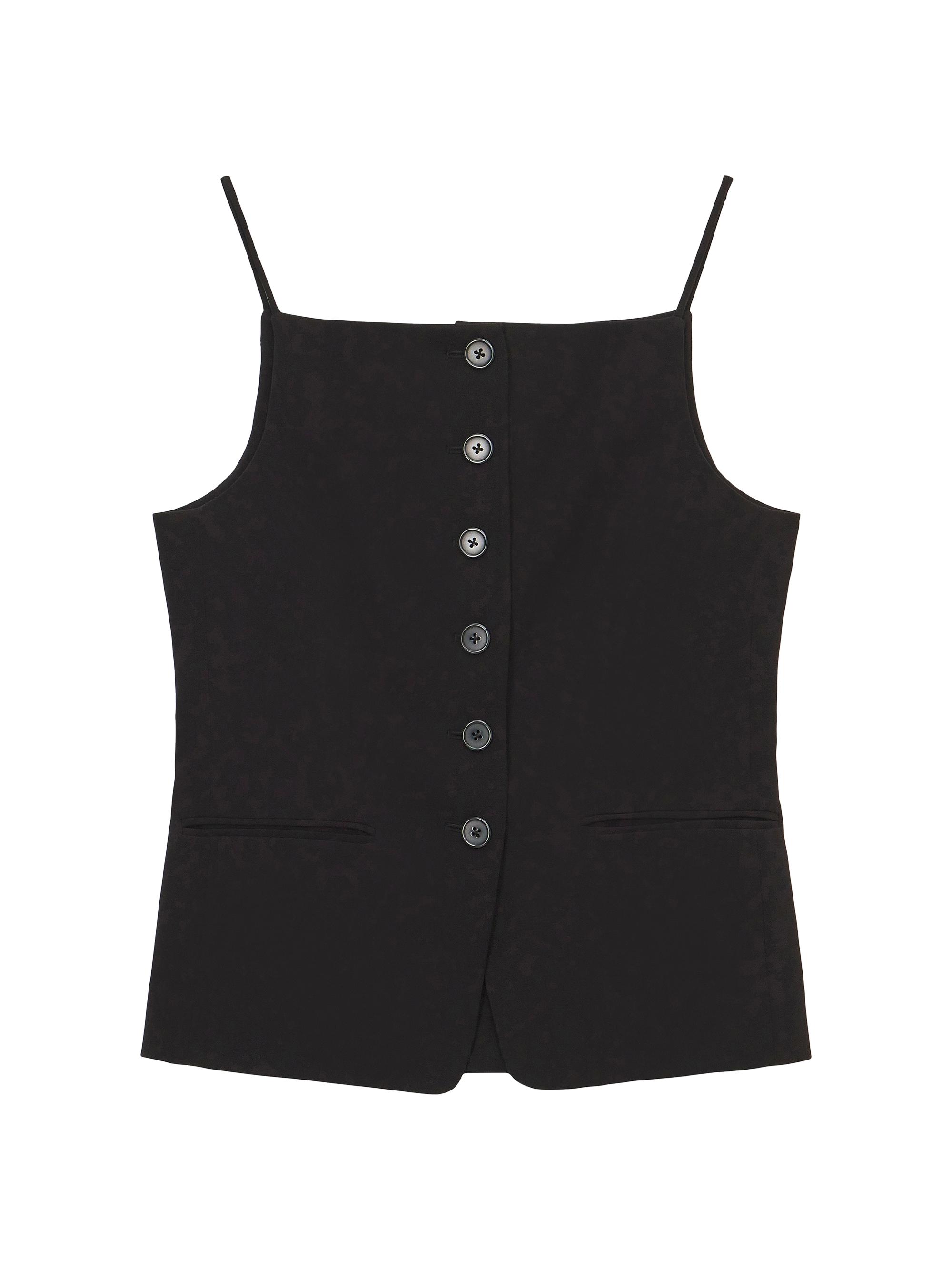 Staud Women's Una Button-Front Tank - Black
