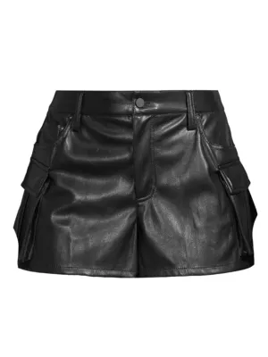 Cay Faux Leather Cargo Shorts