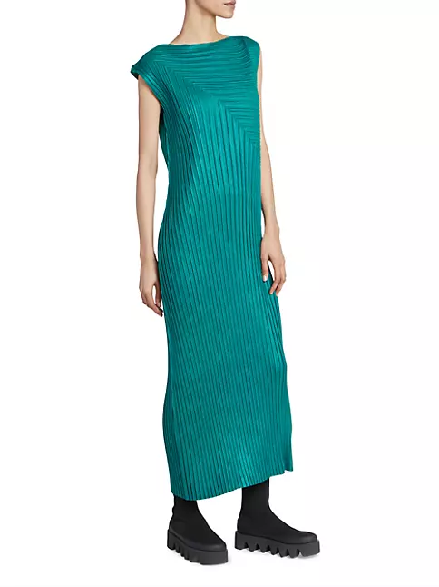 Shop Issey Miyake Angled Pleats Maxi Dress | Saks Fifth Avenue