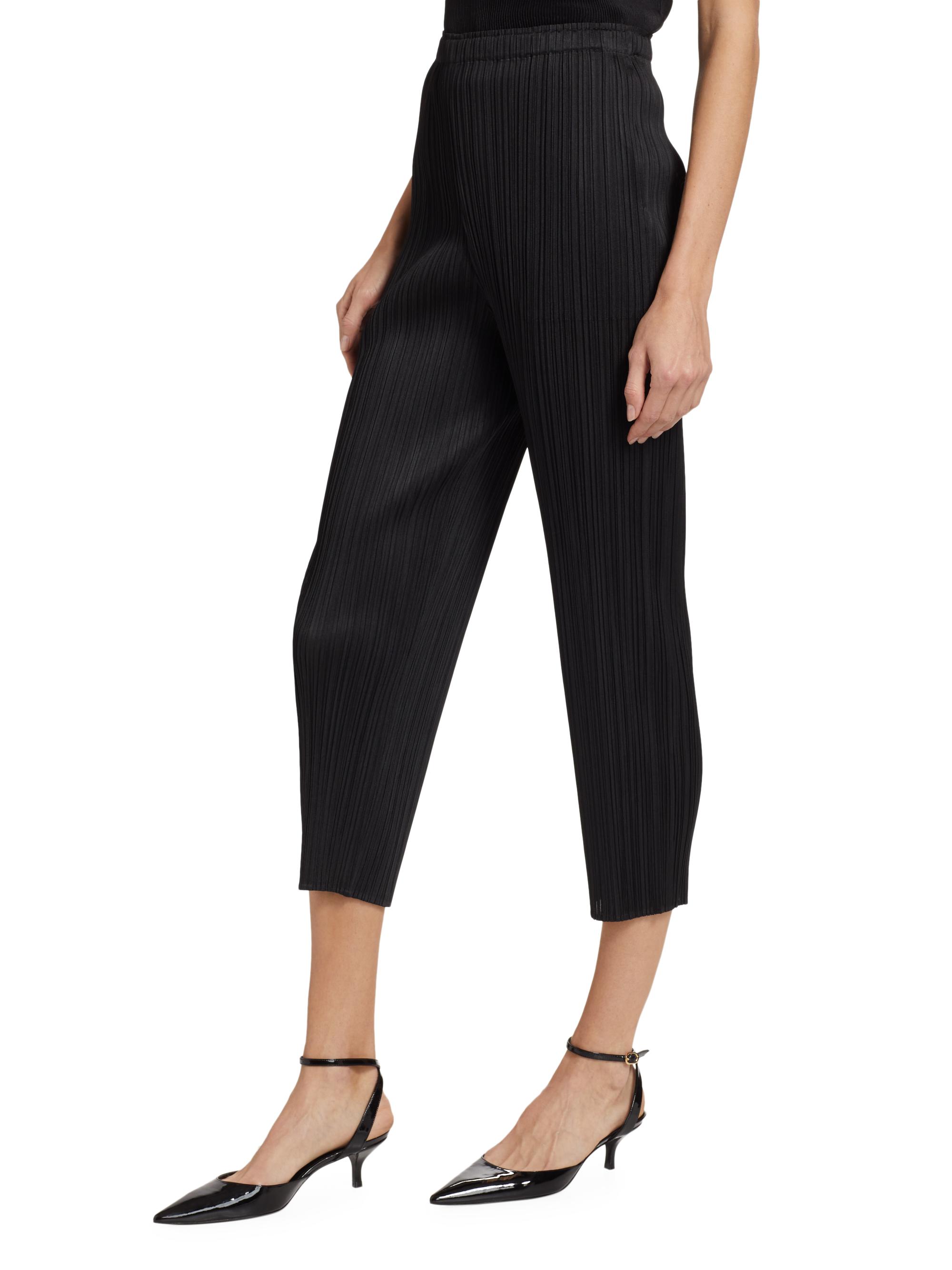 PLEATS PLEASE パンツ（その他） 黒 2203225Y0022 Pleats Please Issey Miyake Basics Pleated Crop Pants | Saks