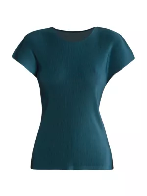 Shop Pleats Please Issey Miyake Mist Pleated Short-Sleeve Top 