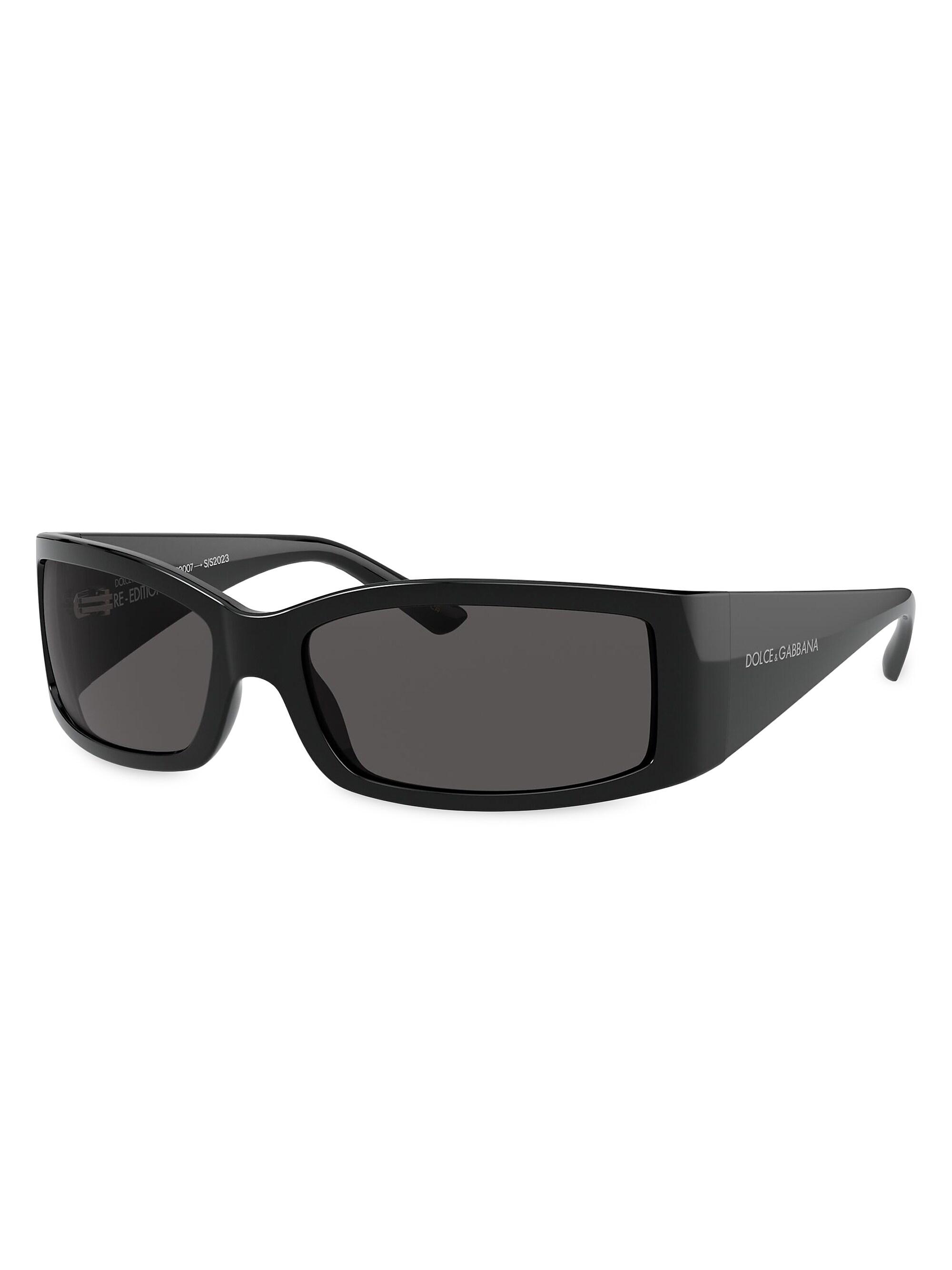 Dolce & Gabbana Men's 61MM Propionate Rectangular Sunglasses - Black