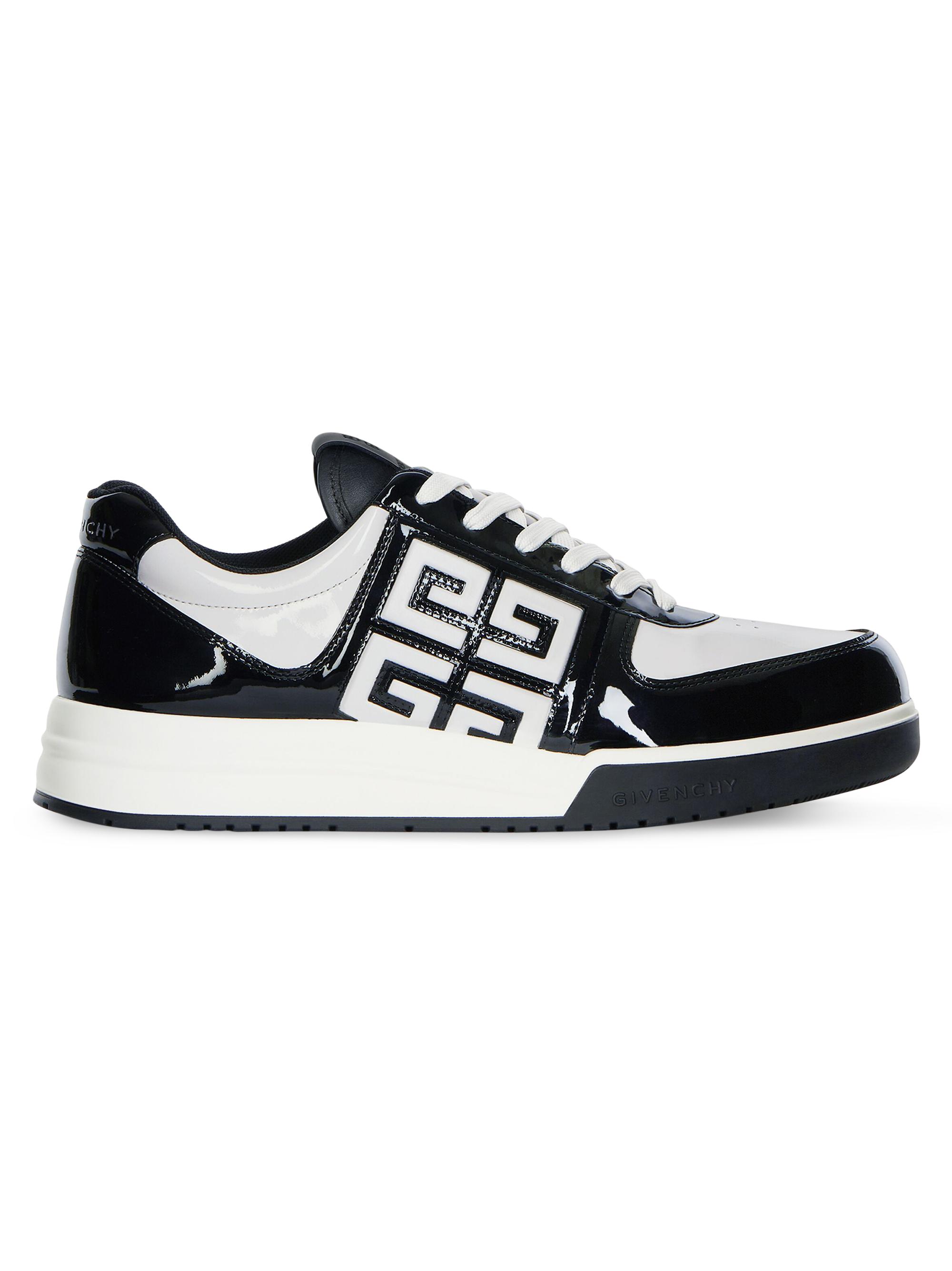 Givenchy Men's G4 Sneakers In Patent Leather - Black White
