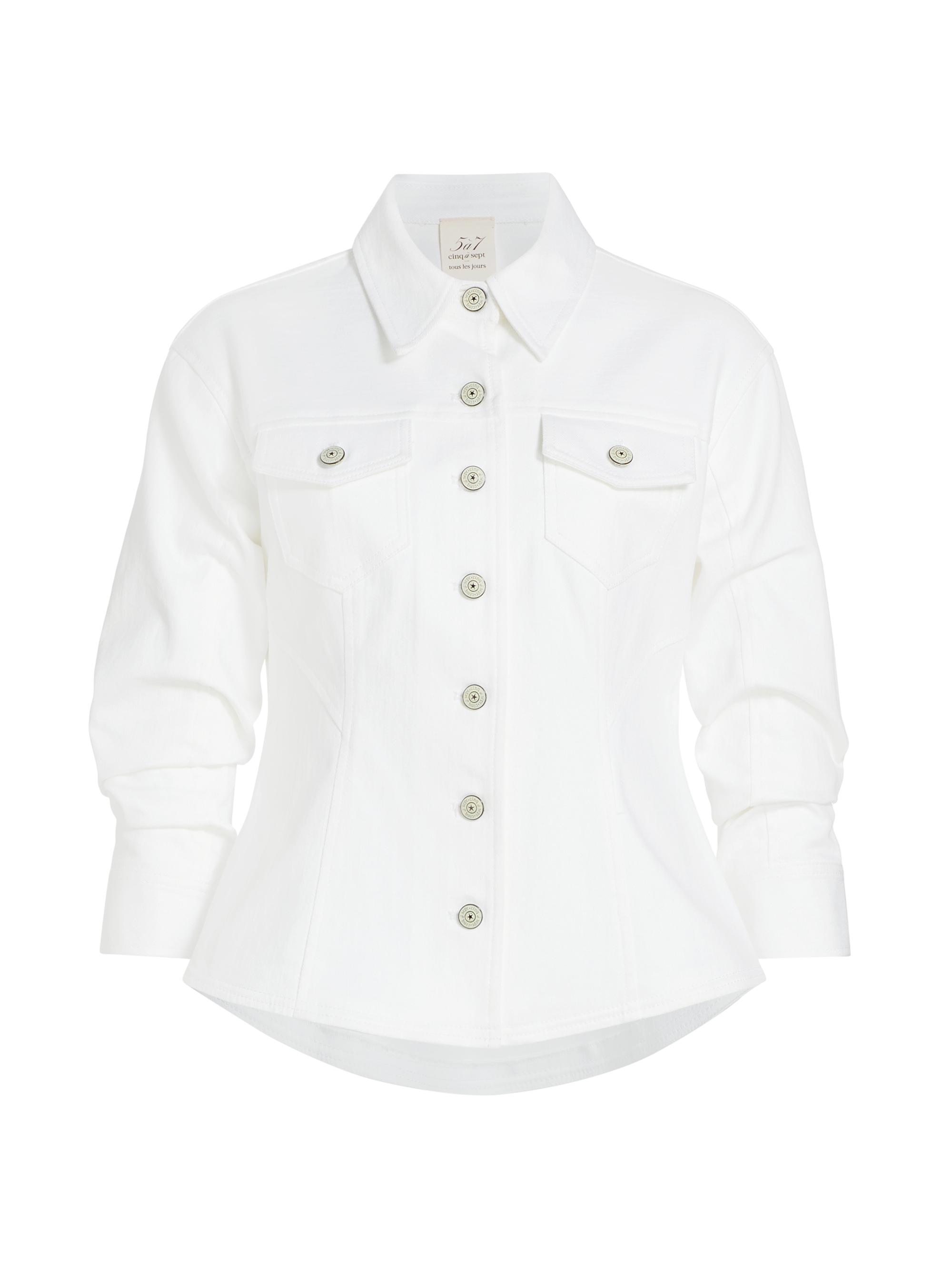 Cinq à Sept Women's Formfitting Denim Jacket - White