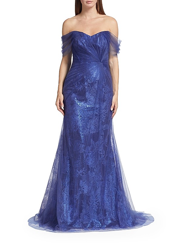 Shop Rene Ruiz Collection Floral Jacquard Off-the-Shoulder Shop Rene Ruiz Collection Floral Jacquard Off-the-Shoulder