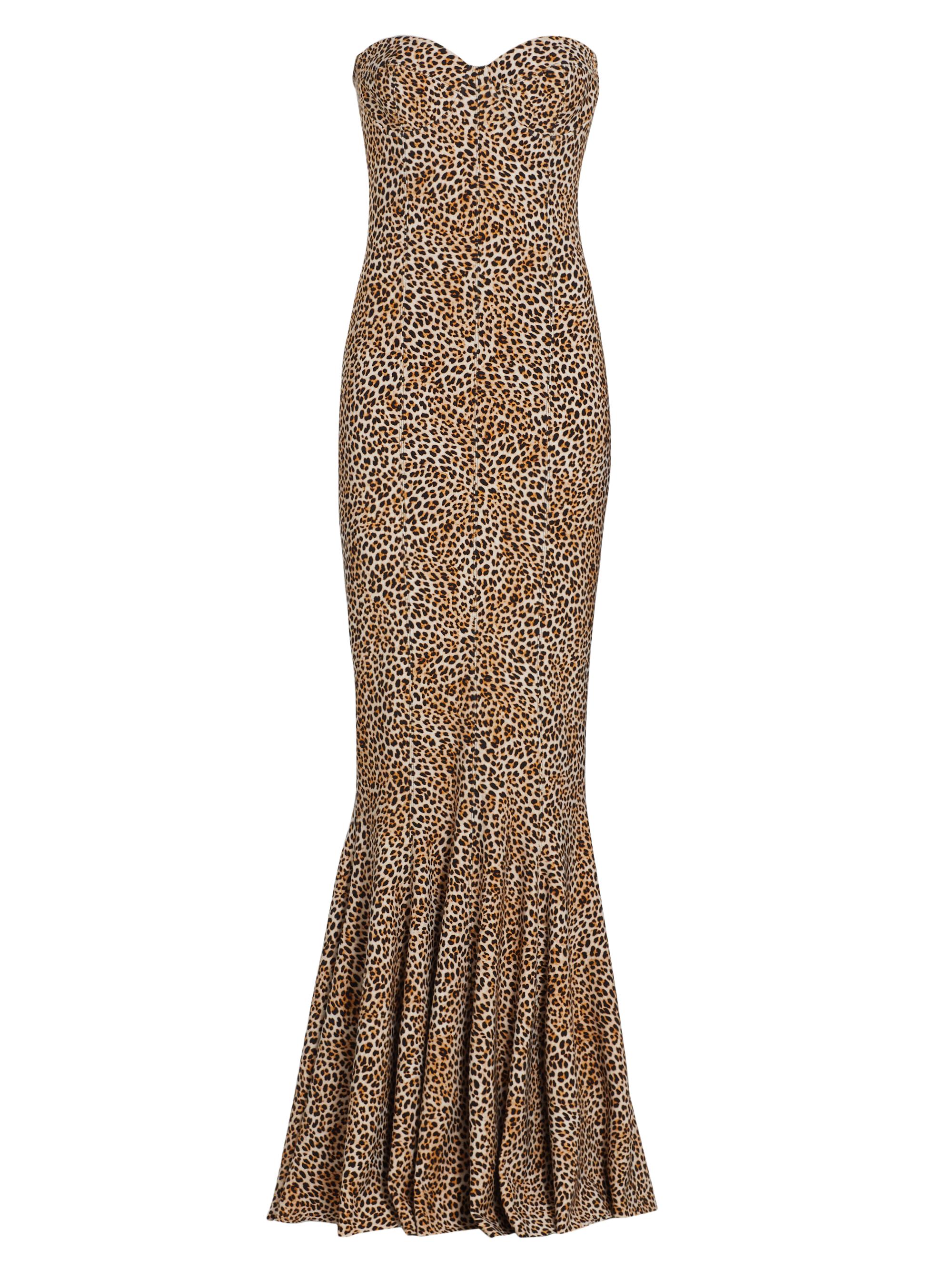 Norma Kamali Women's Bonded Corset Gown - Leopard