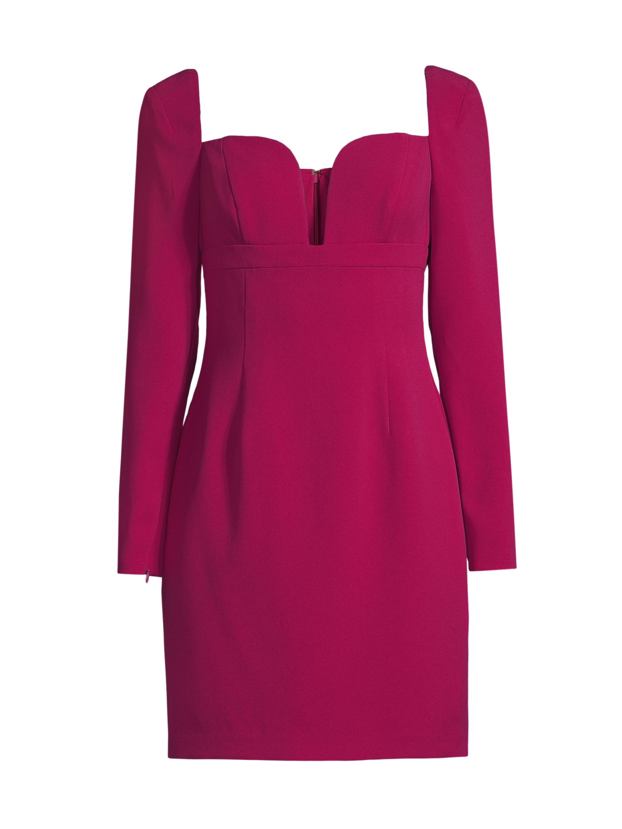 Liv Foster Women's Long-Sleeve Crepe Cocktail Minidress - Rich Magenta