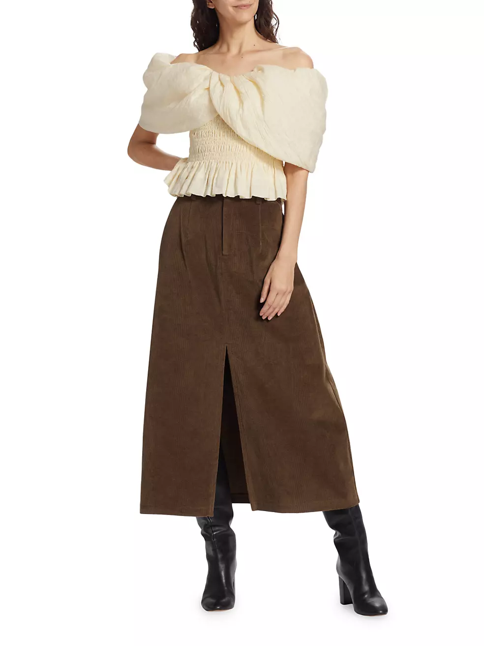 Shop Sea Cooper Corduroy Cotton-Blend Midi-Skirt