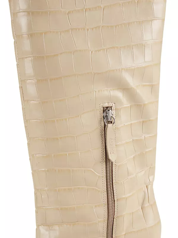 Mini Baguette Bag Crocodile Embossed Solid Color Zipper Fashionable