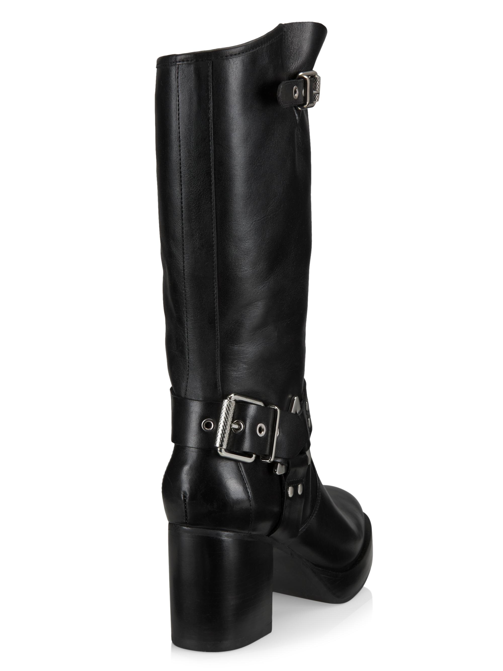 Women’s Patent Leather Knee-High Boots – Pointed Toe Block Heel, 6cm Heel, Winter Boots Big Sizes - View #4