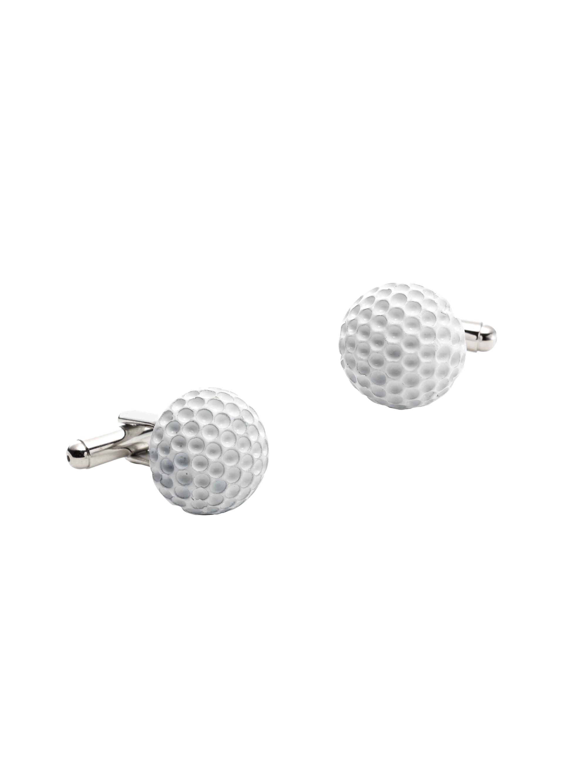 Cufflinks, Inc. Men's Enamel Golf Ball Cufflinks - White