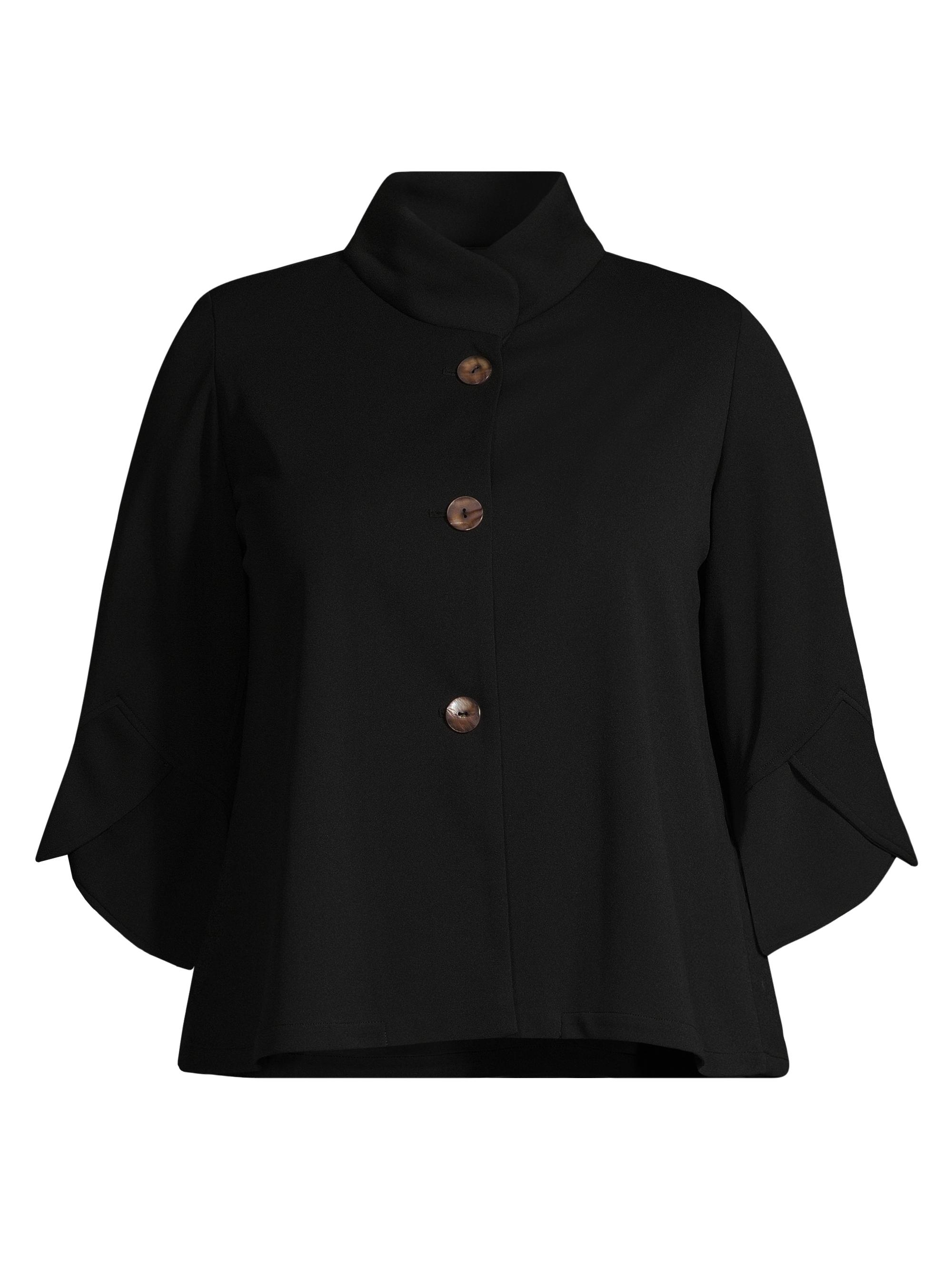 Ming Wang Women's Deco Crepe Jacket - Black