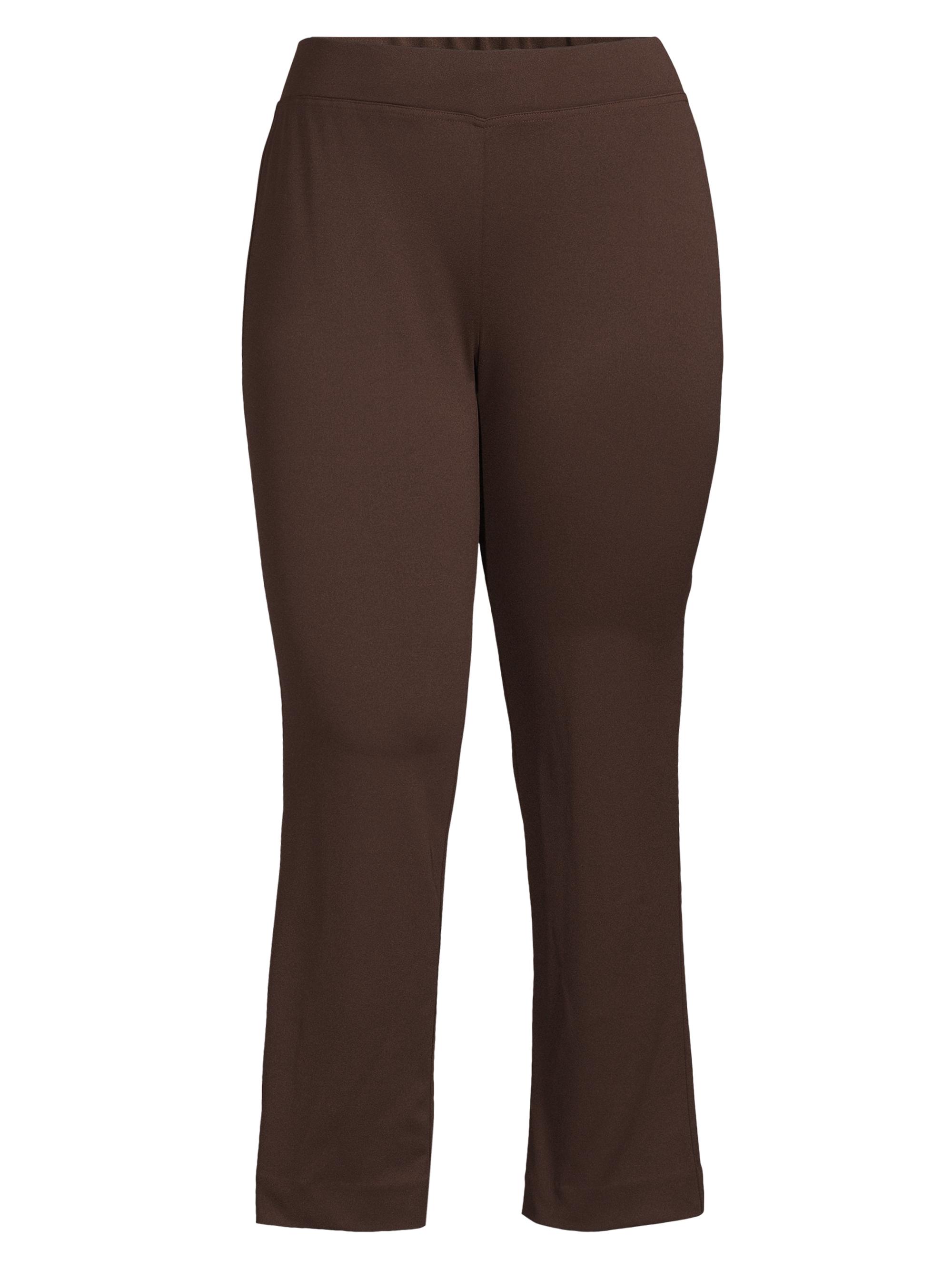 Ming Wang Women's Plus Size Deco Crepe Ankle Pants - Sunkist Coral