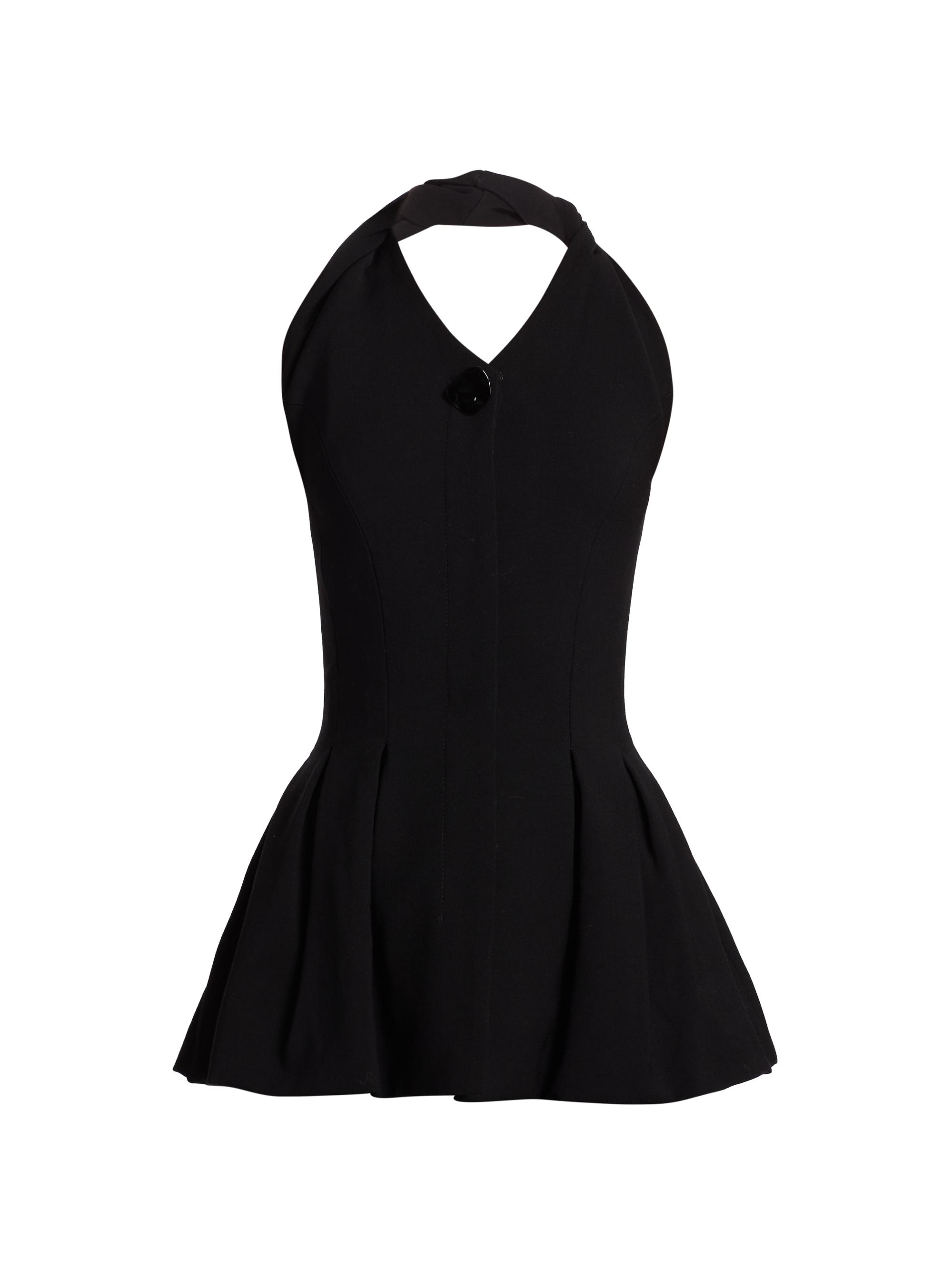 Tove Women's Mona Peplum Halterneck Top - Black