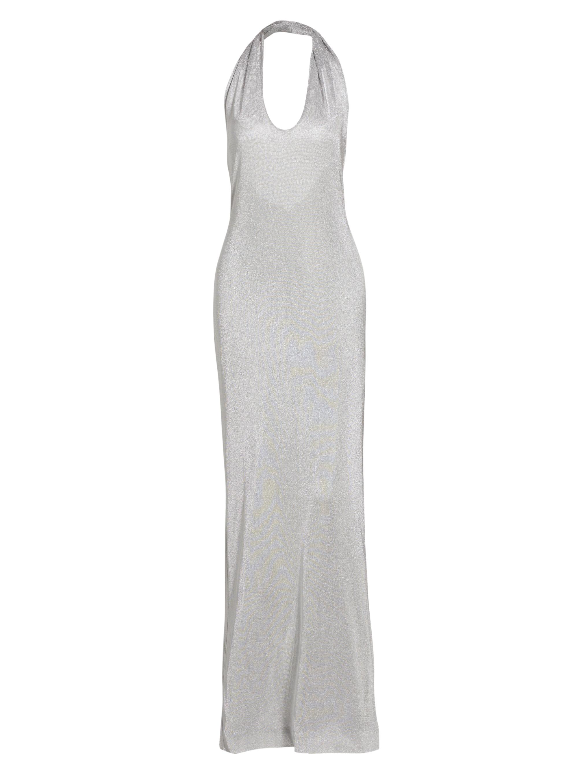 Tove Women's Malaika Glittery Halterneck Gown - Silver