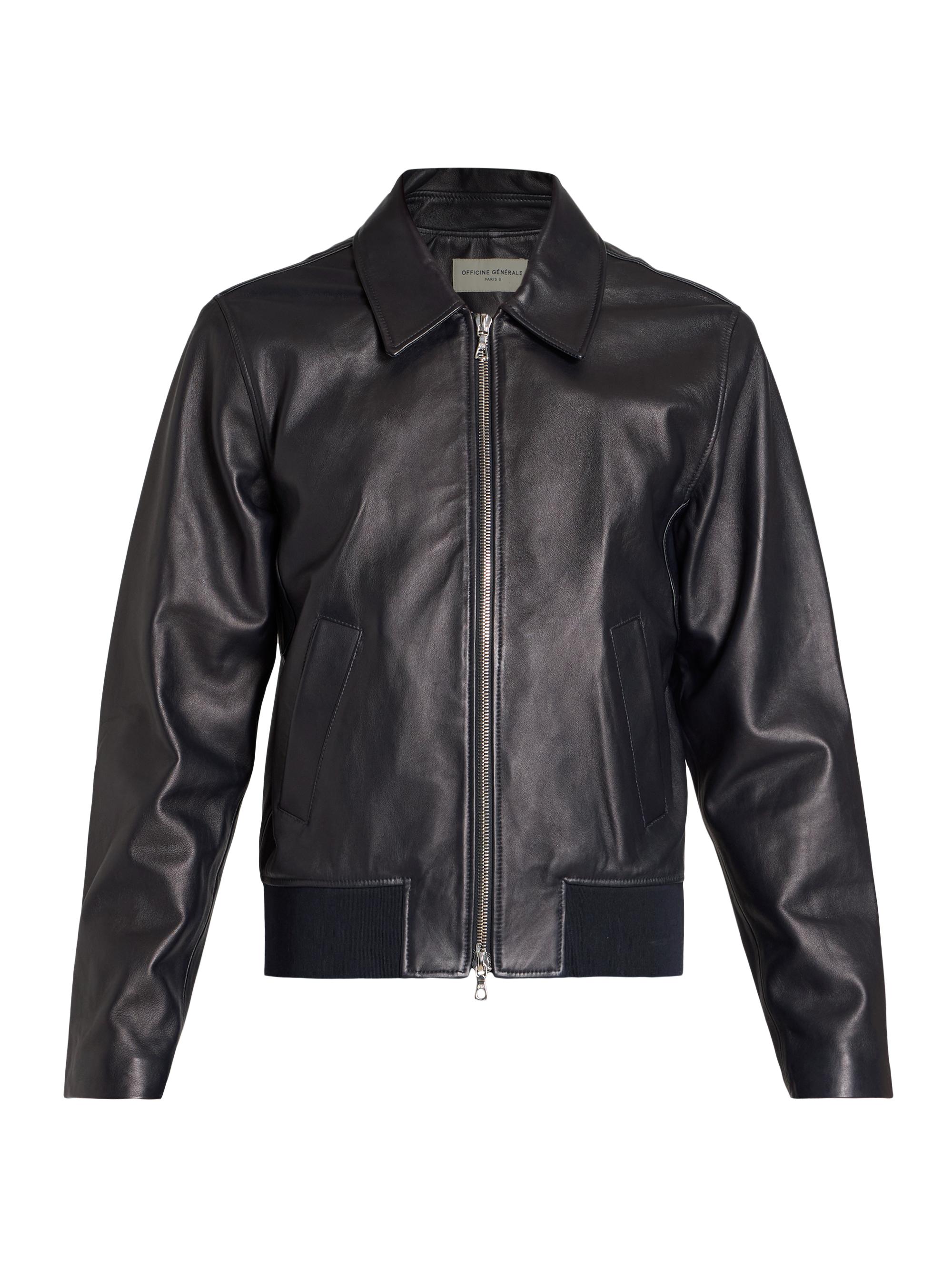 Officine Generaleレザージャケット 0400019304490_DARKNAVY?wid=600