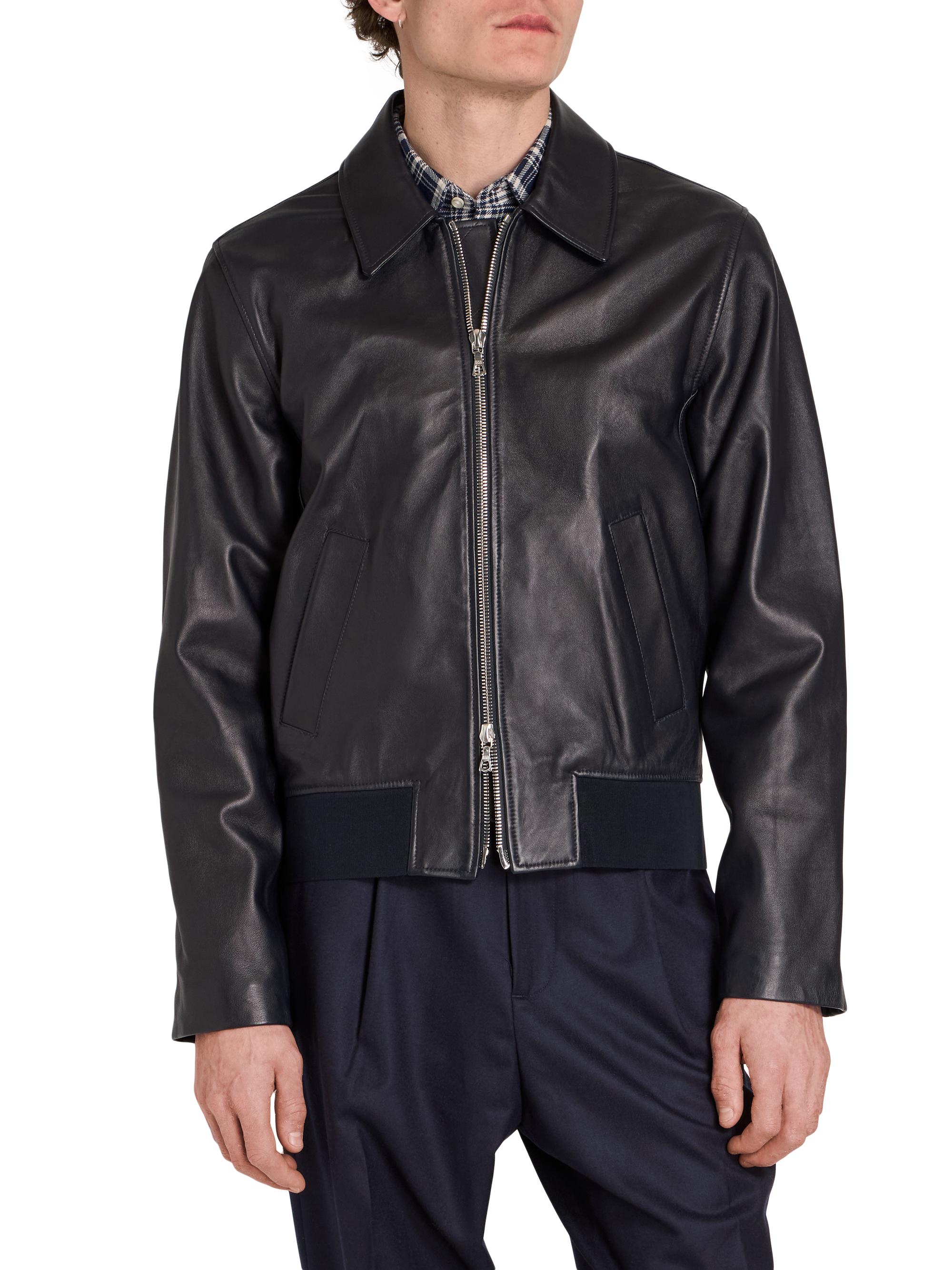 Officine Générale Charles Leather Bomber Jacket | Saks Fifth Avenue