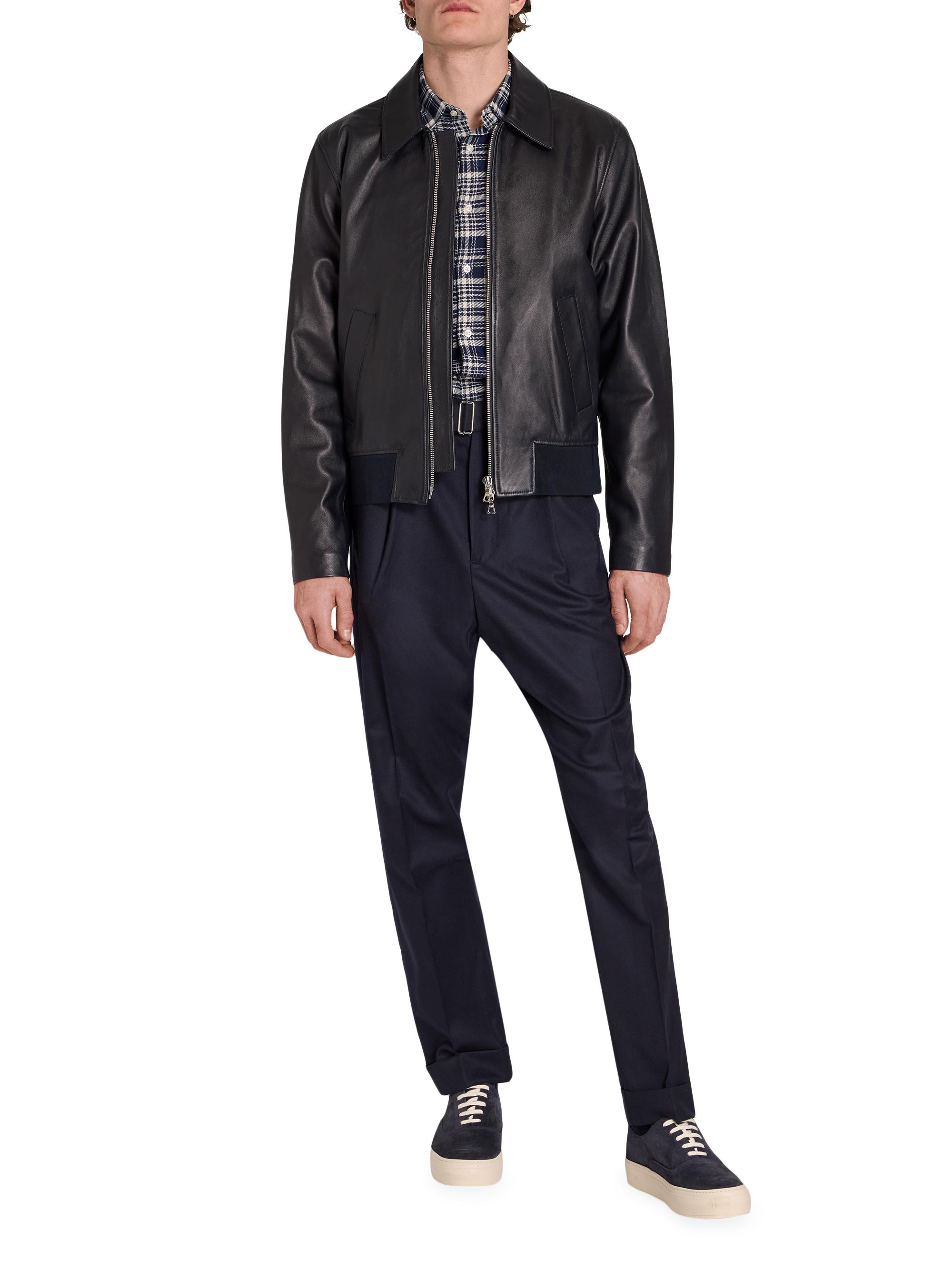 Officine Générale Charles Leather Bomber Jacket | Saks Fifth Avenue