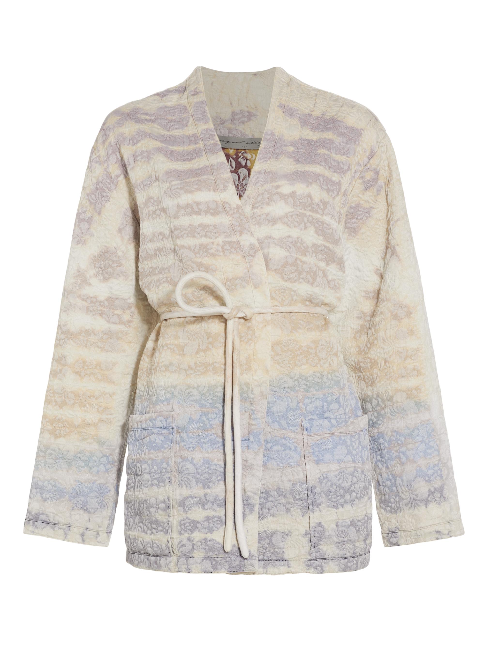 Raquel Allegra Women's Gradient Quilted Overcoat - Rainbow Halo