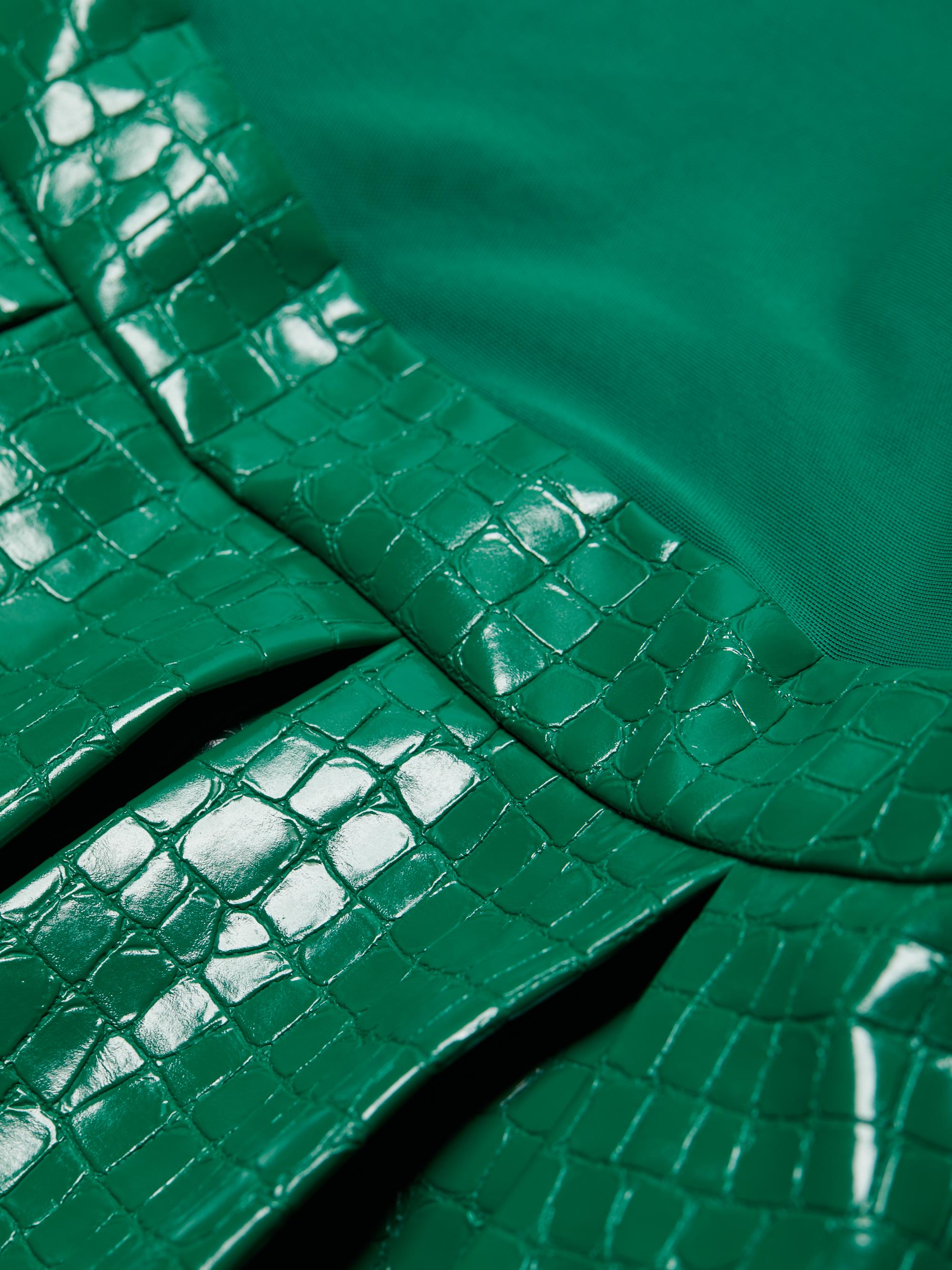 ALICE + OLIVIA Chara Croc-Embossed Minidress | Saks Fifth Avenue