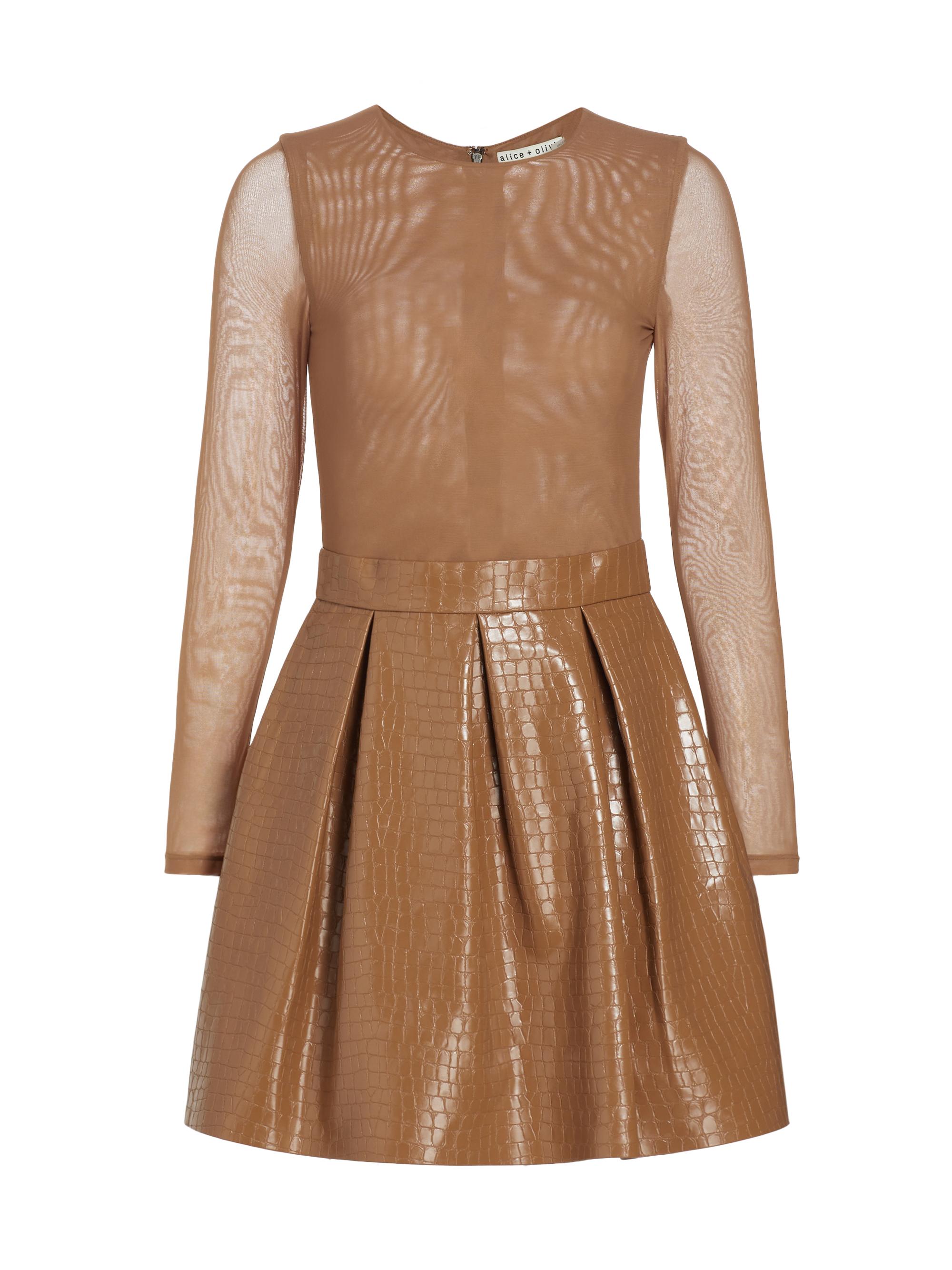 Alice + Olivia Women's Chara Faux Leather Minidress - Camel