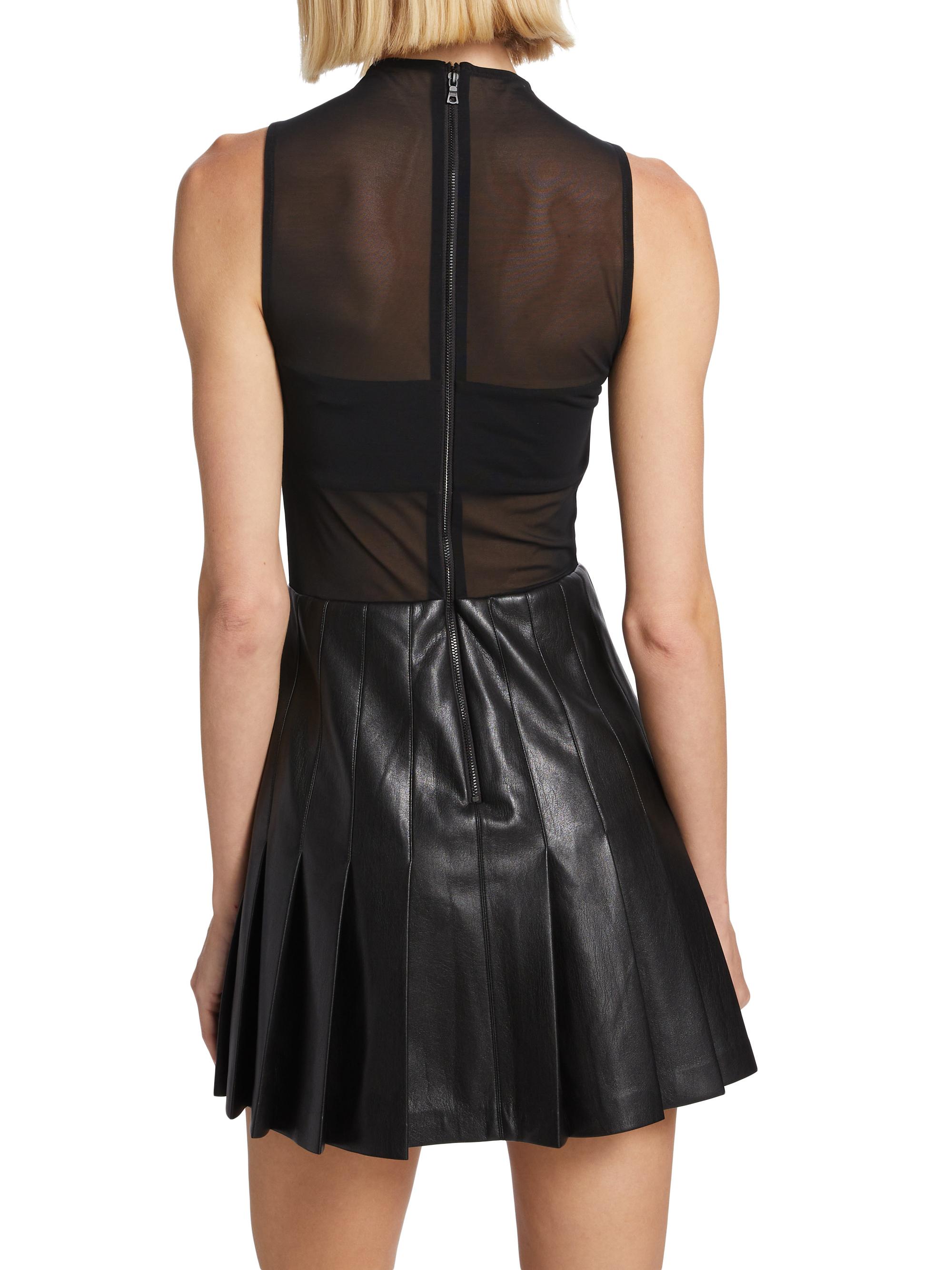 slim fit dress slacks Crème Faux Leather Mesh Midi Dress – tara and i