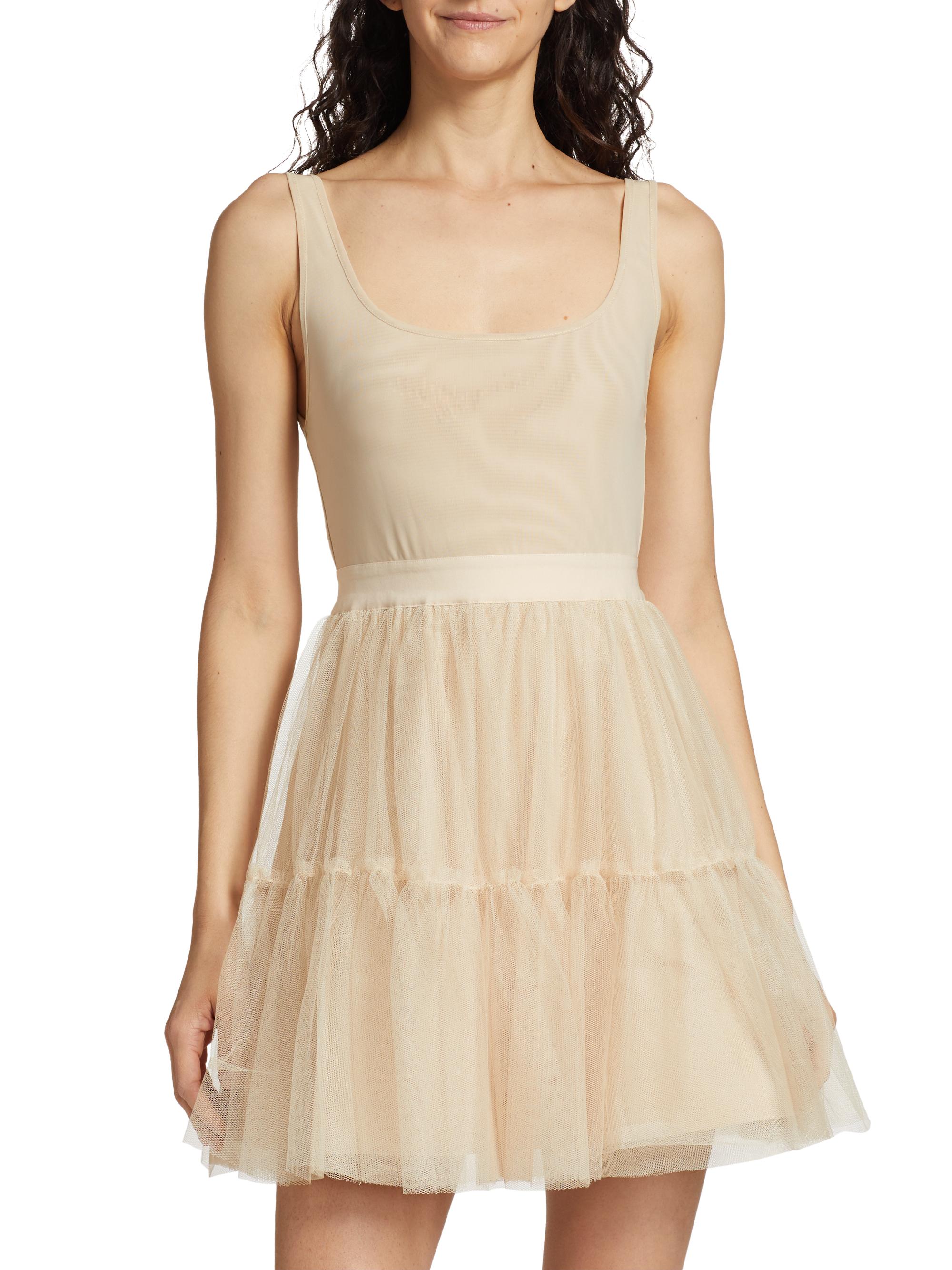 Alice + Olivia Chara Tiered Tulle Minidress - Champagne - 6
