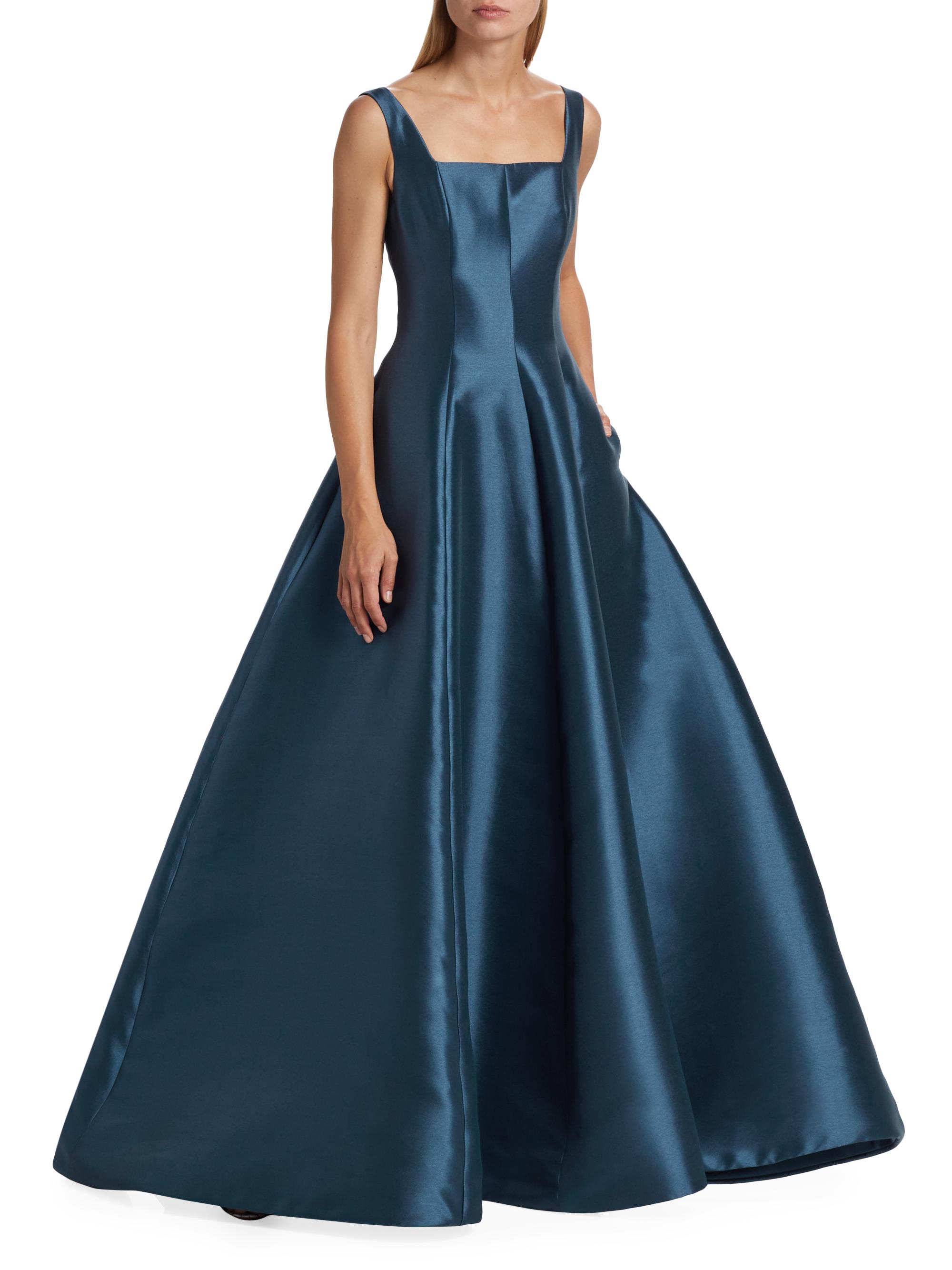 sachin and babi light blue dress Square Neck Alba Tartan Satin Midi Bridesmaid Dress In Cabernet Midnight  Tartan main image 1