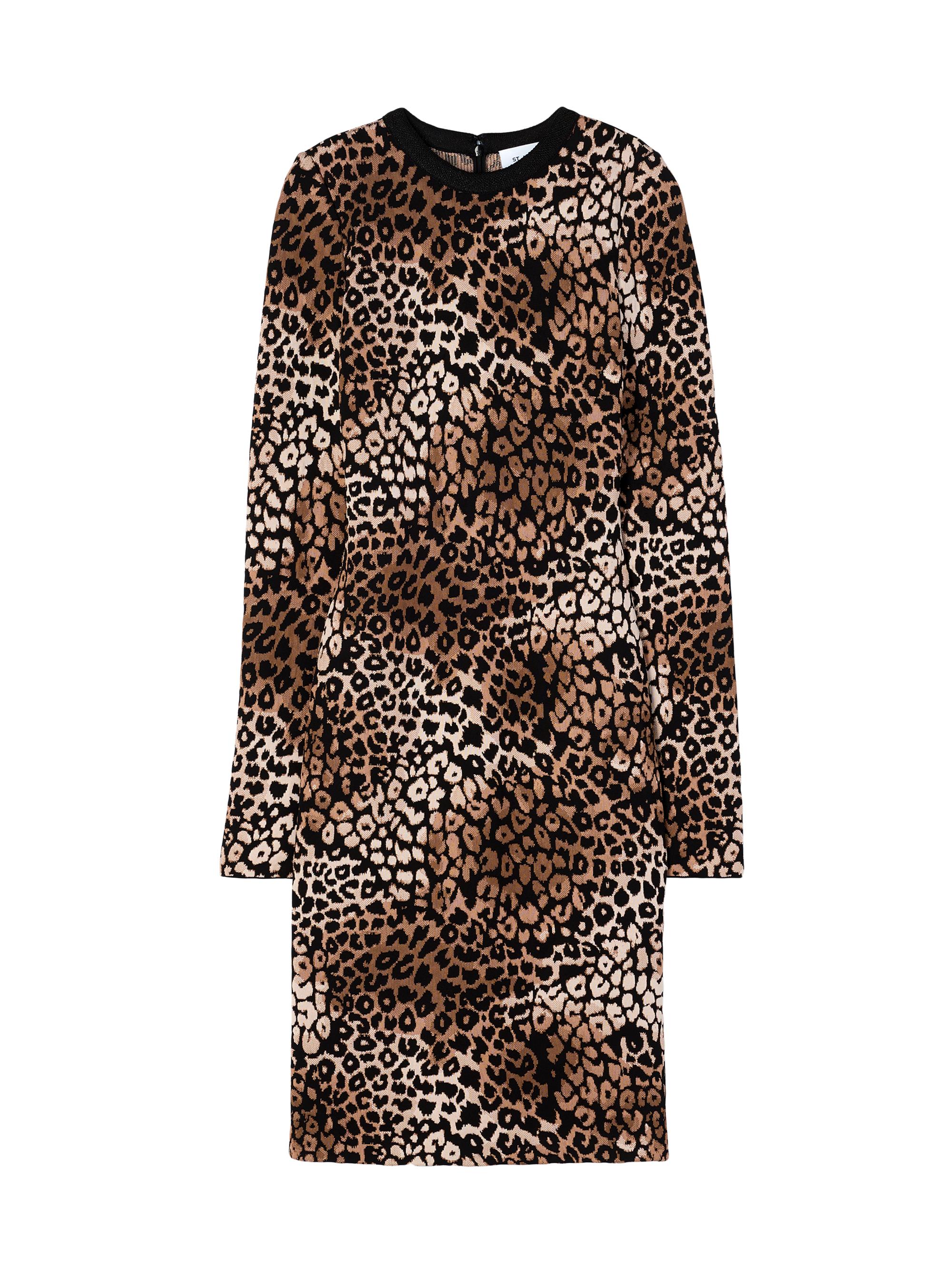 St. John Women's Leopard Knit Body-Con Midi-Dress - Camel Black Multi