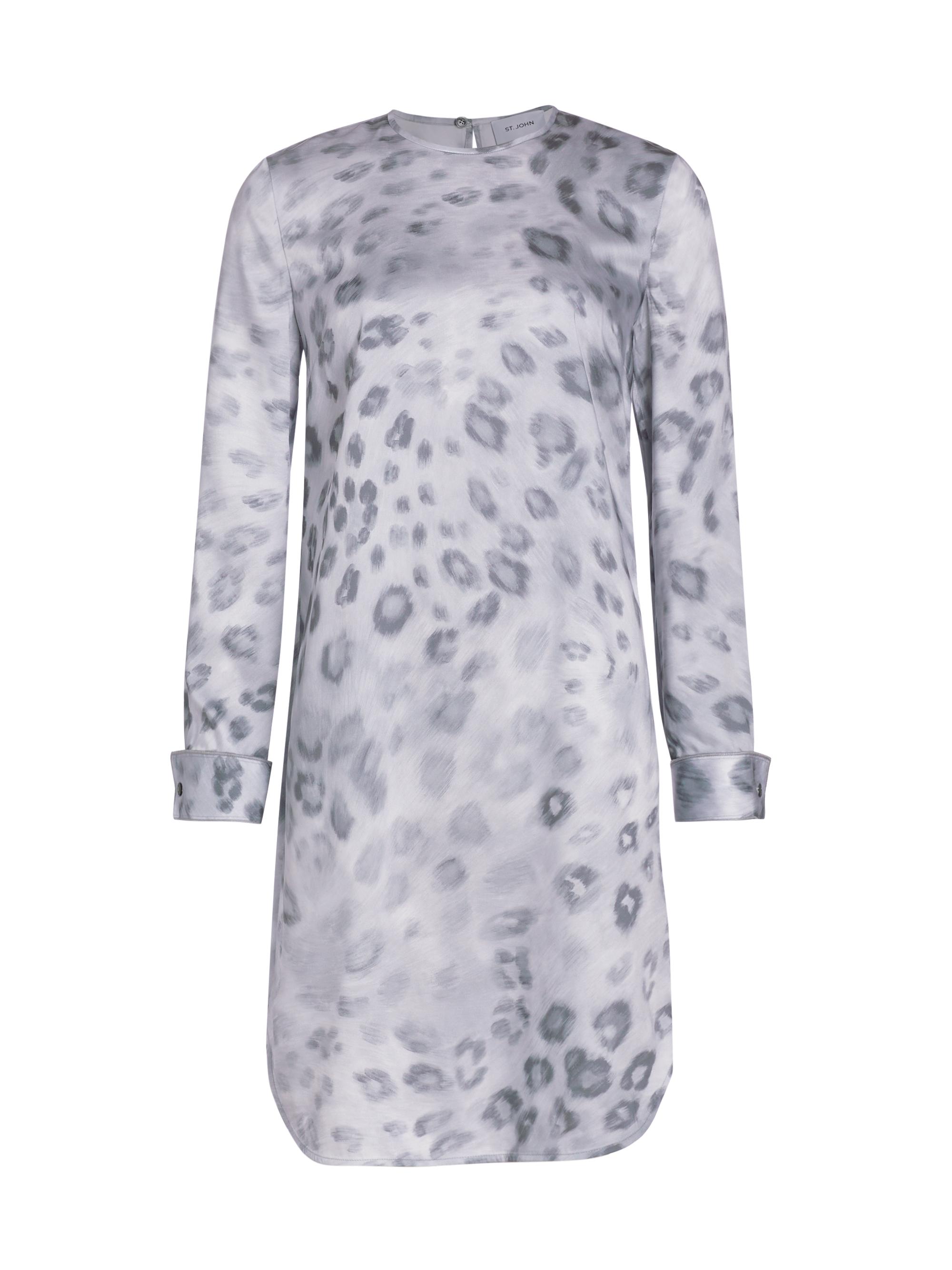 St. John Collection Line Leopard-Print Satin Dress | Saks Fifth Avenue